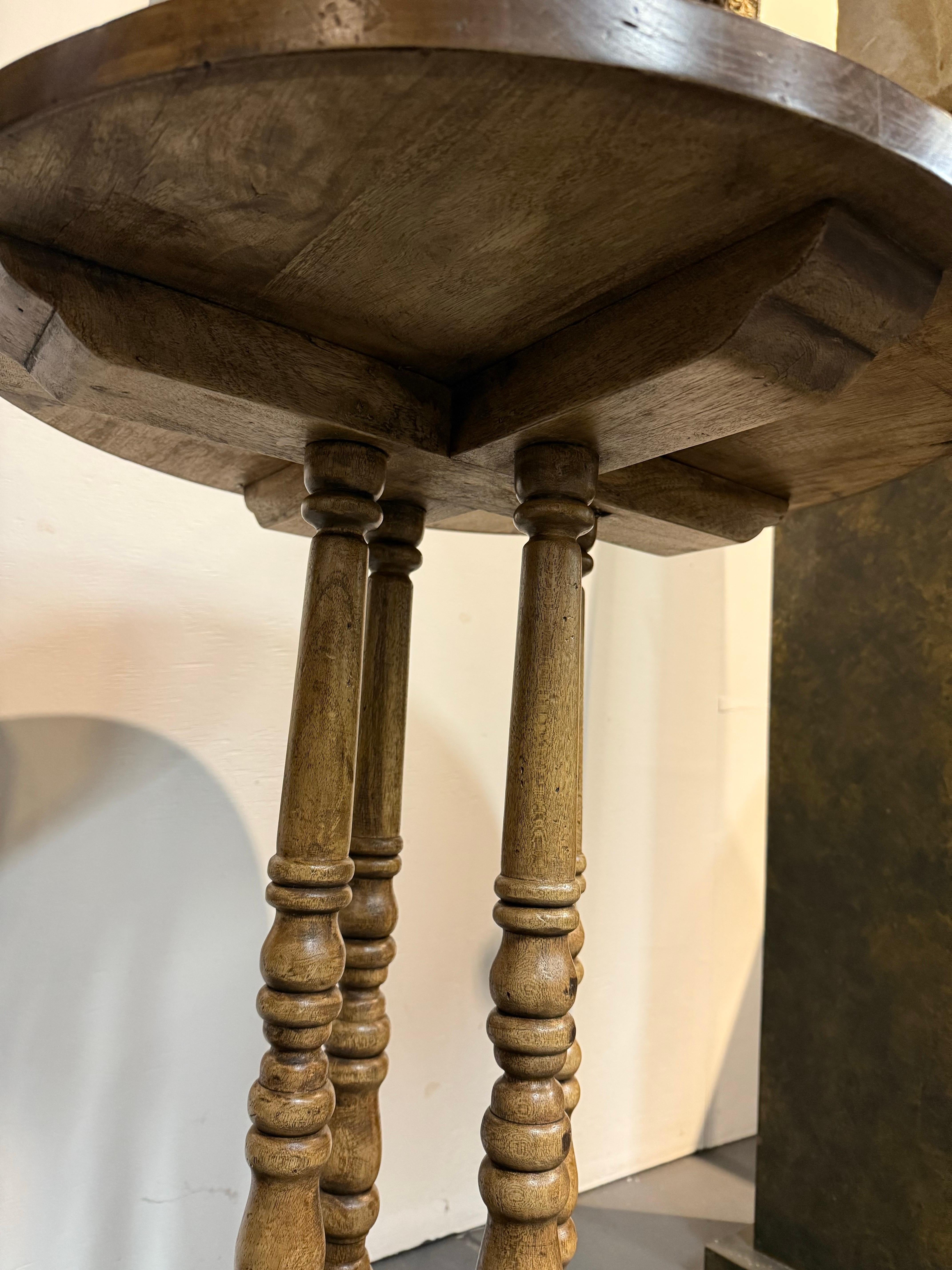 Contemporary A Wooden Bobbin Leg Side Table For Sale
