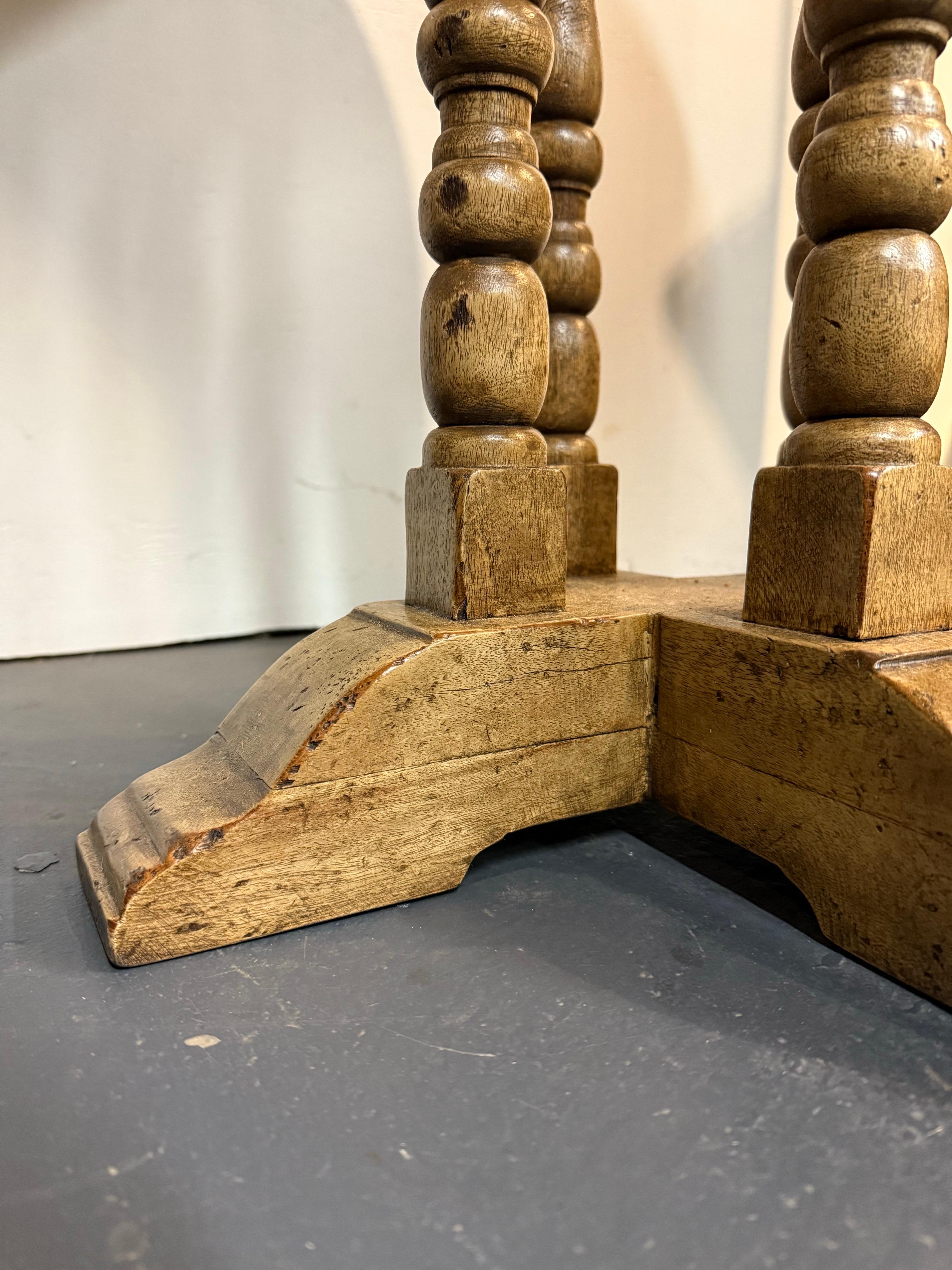 A Wooden Bobbin Leg Side Table For Sale 4
