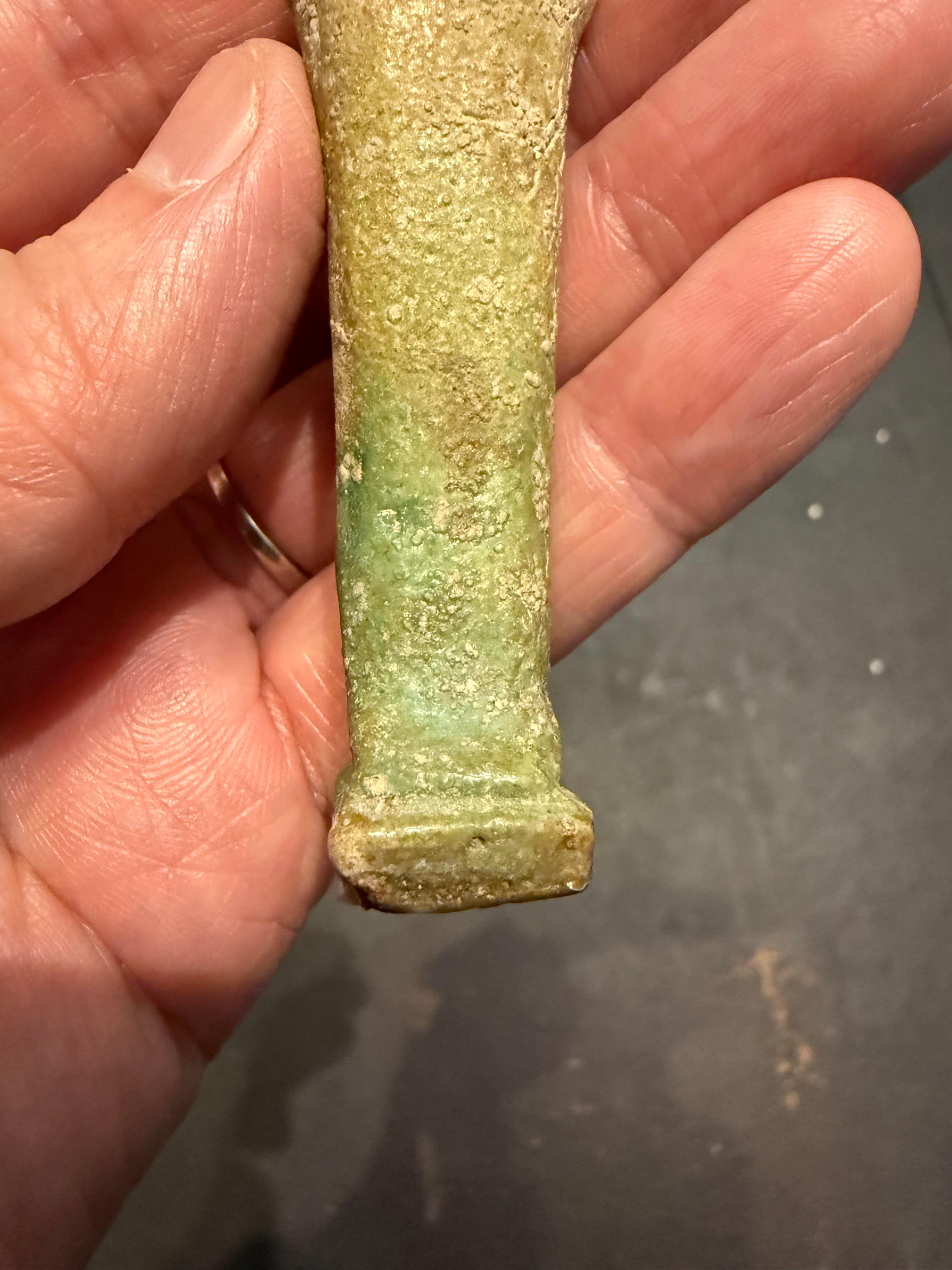 A modelled pale turquoise glazed Ushabti, Ex Sotheby's For Sale 4