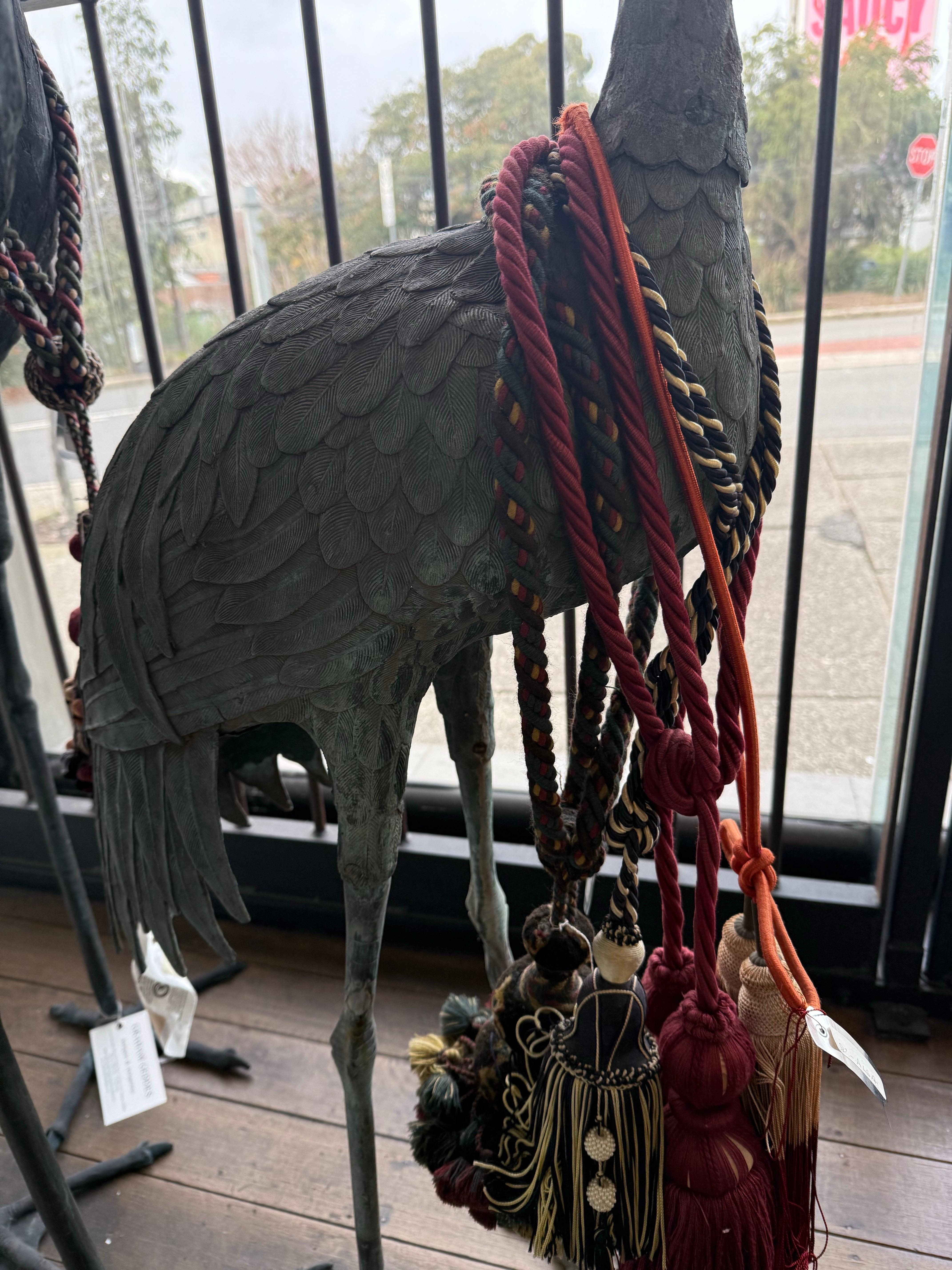 Statue de jardin japonaise en bronze représentant une Crane en vente 5