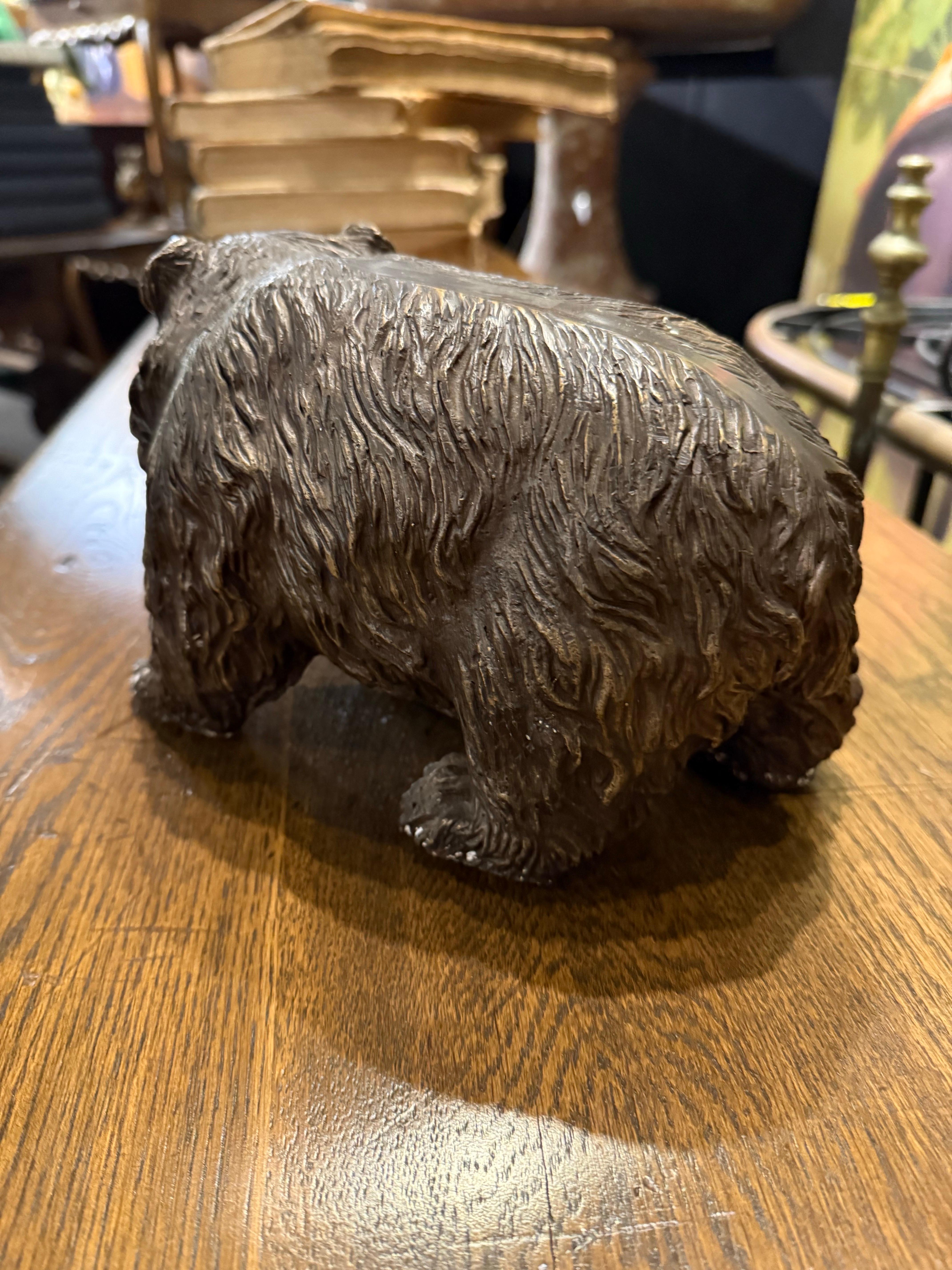 A Solid Cast Bronze Japanese Figure of Bear, Early 20th Century For Sale 5