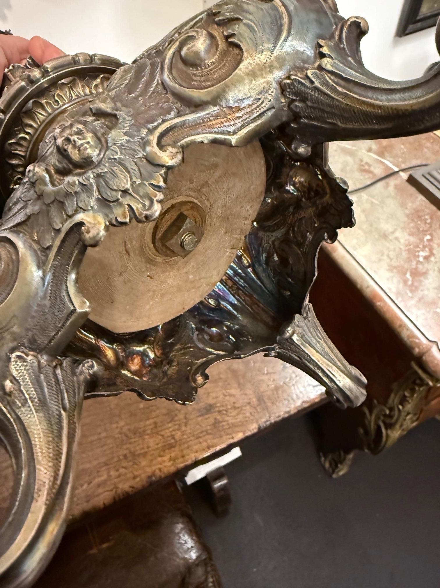 A Spanish Silver-Plated Crucifix, 19th Century For Sale 4