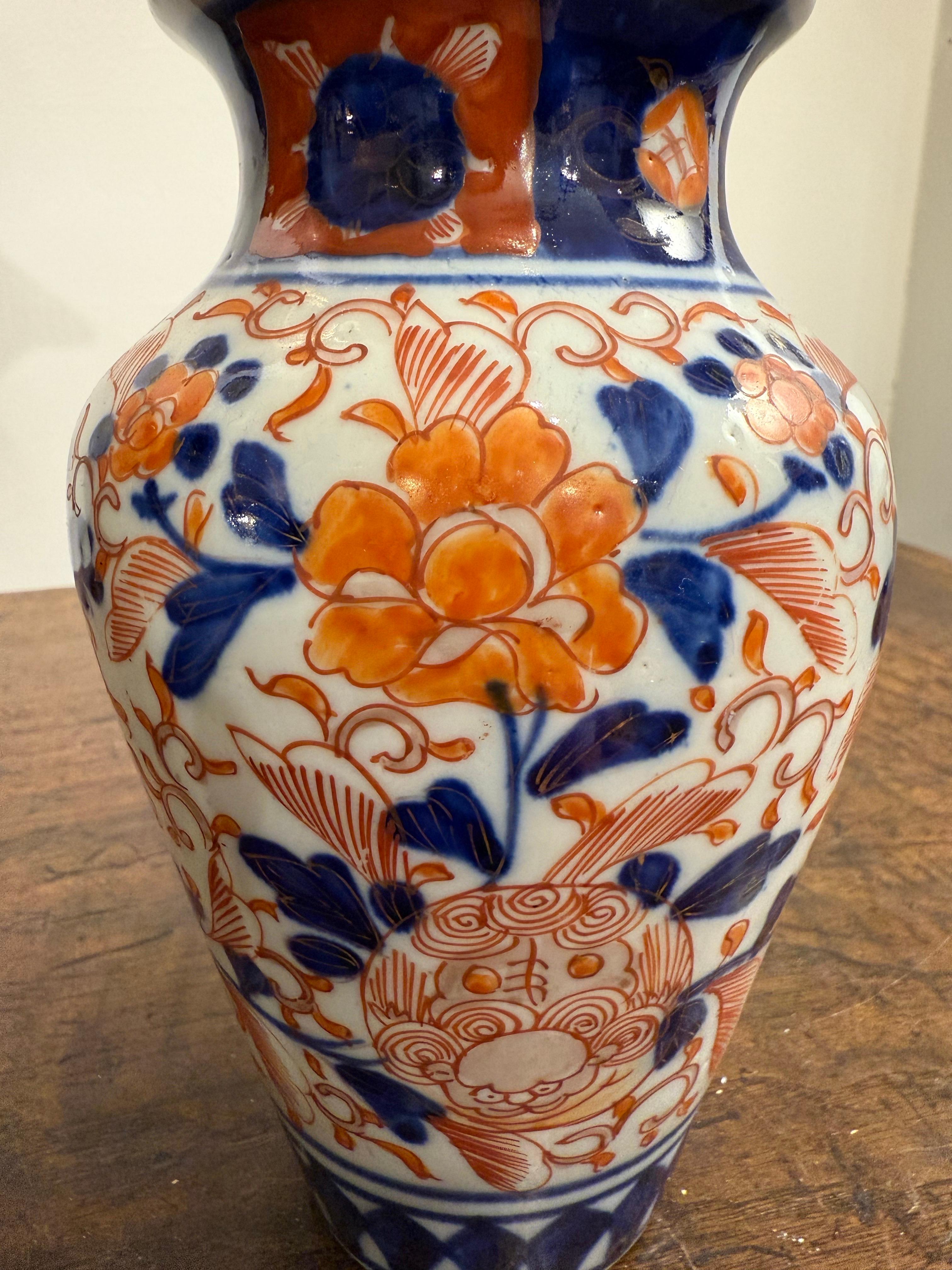 Porcelain A Japanese Imari Vase, 19th Century For Sale