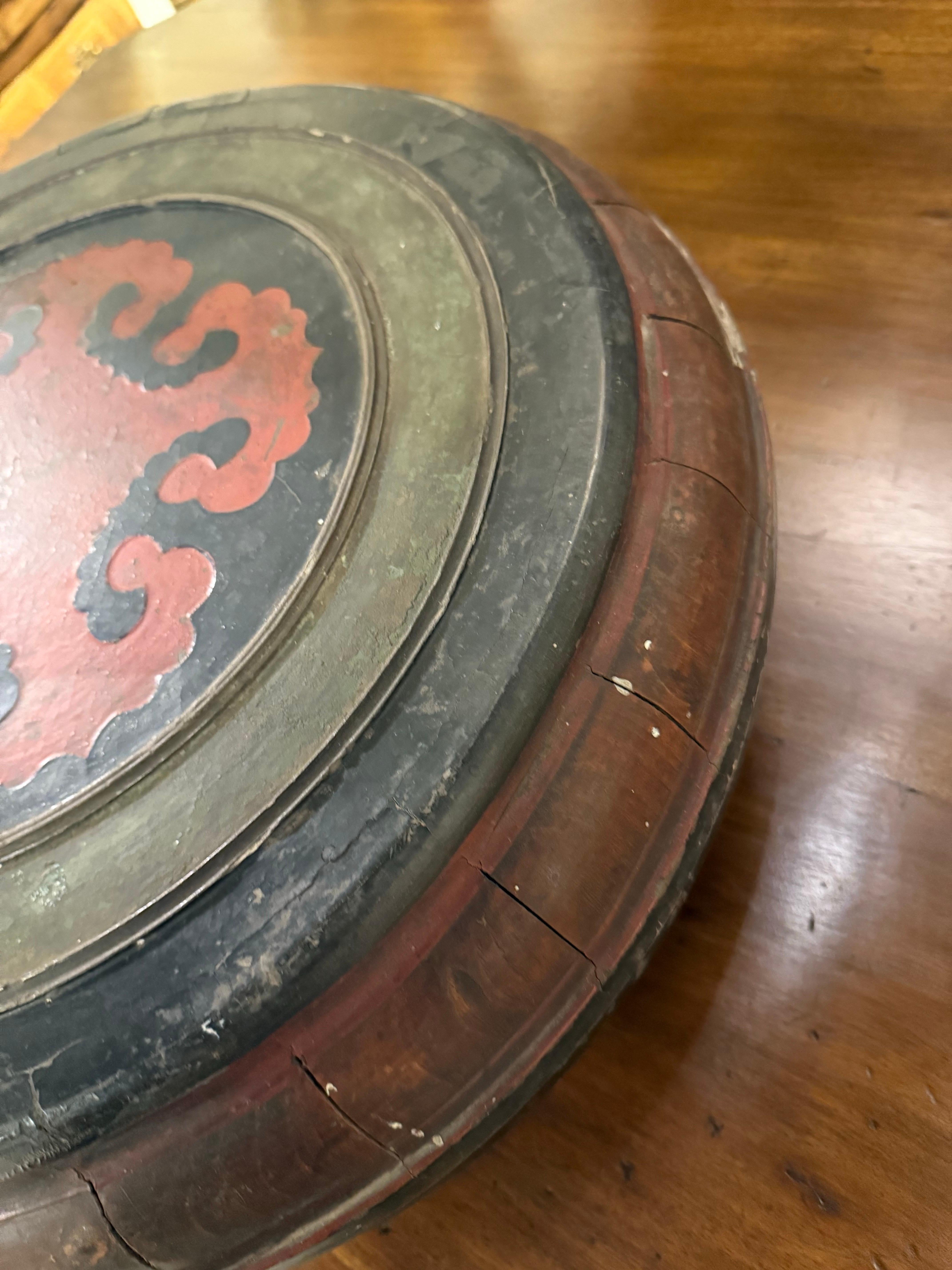 A Round Chinese Red and Black Lacquer Box, 19th Century For Sale 2