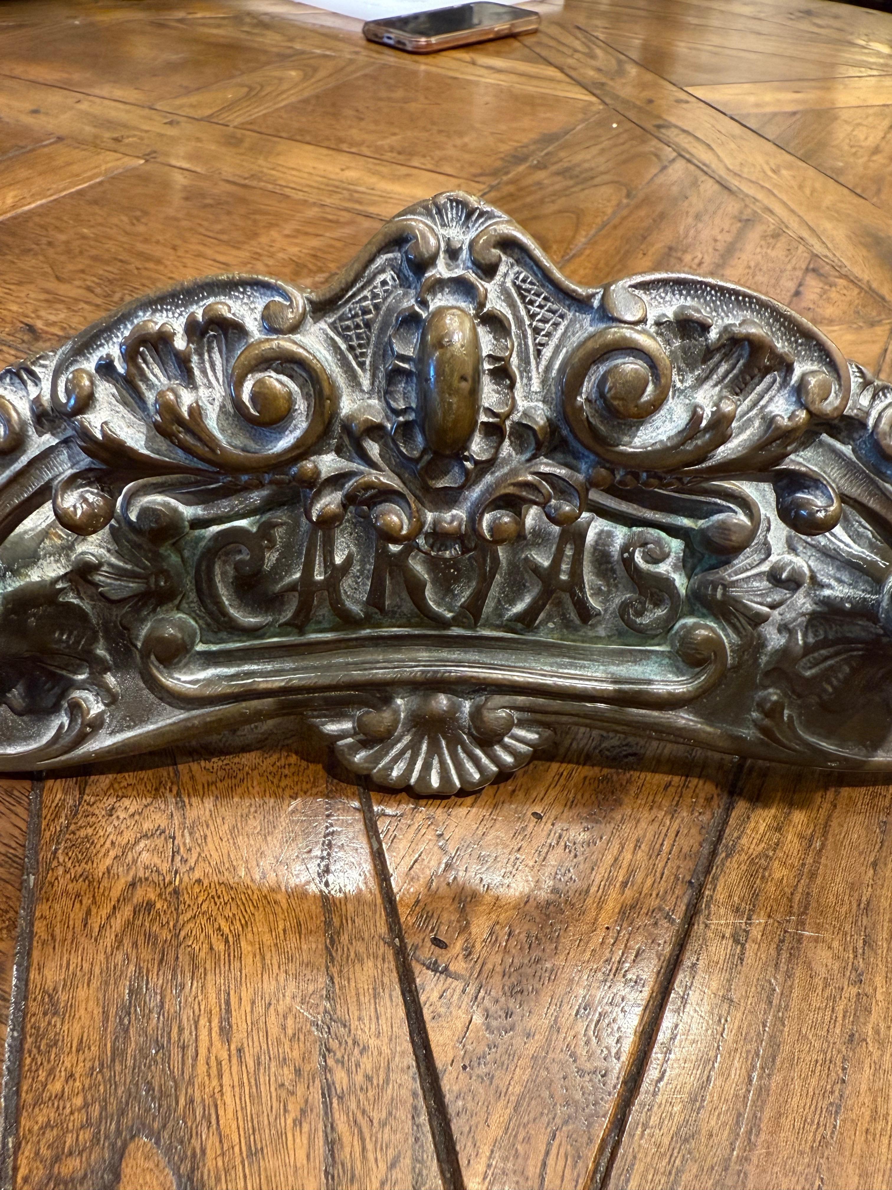 A French Bronze Door Handle, 19th Century For Sale 2