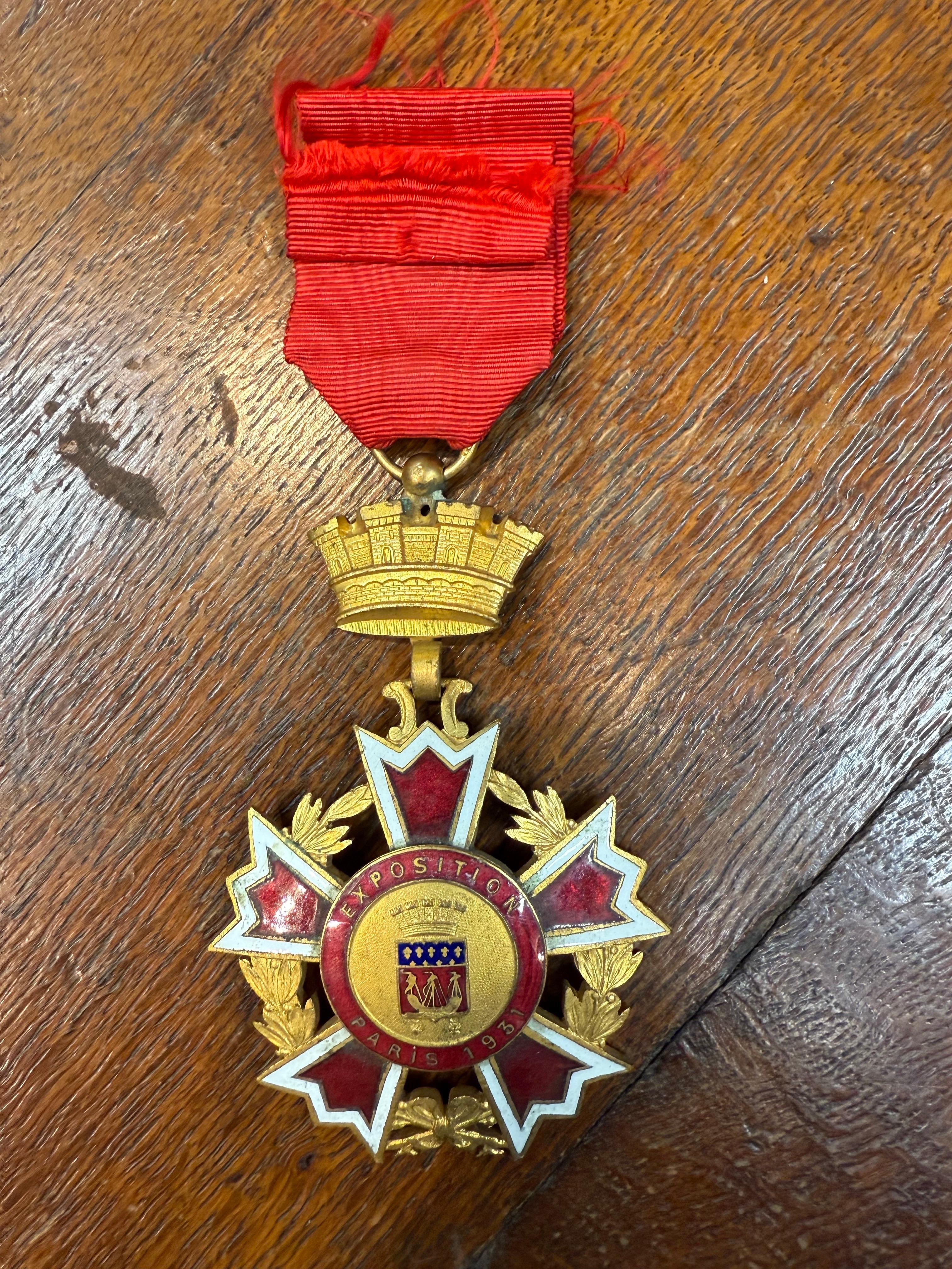 Laiton Une médaille commémorative, EXPOSITION, PARIS, 1931 en vente