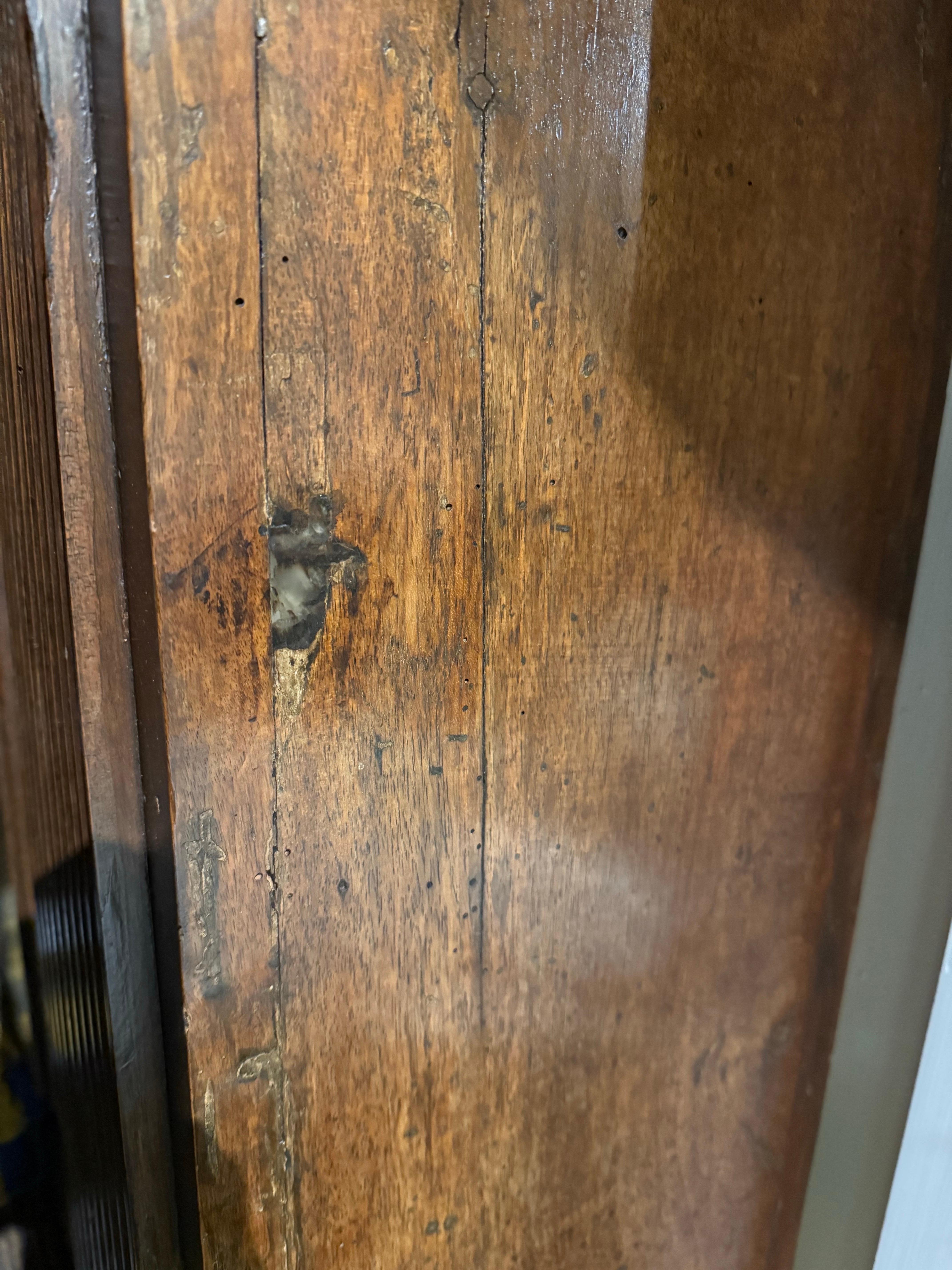 Ein eintüriger Schrank aus dunklem Nussbaumholz, Italien, 17. Jahrhundert (Walnuss) im Angebot