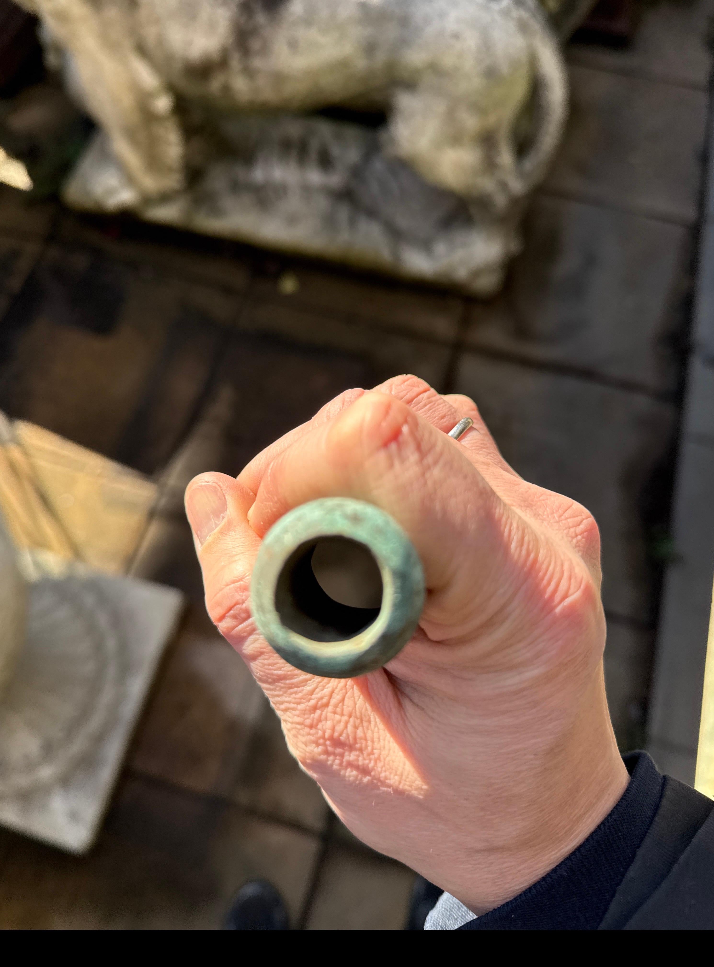 A Cast Bronze Spout with Strignlete Pattern For Sale 4