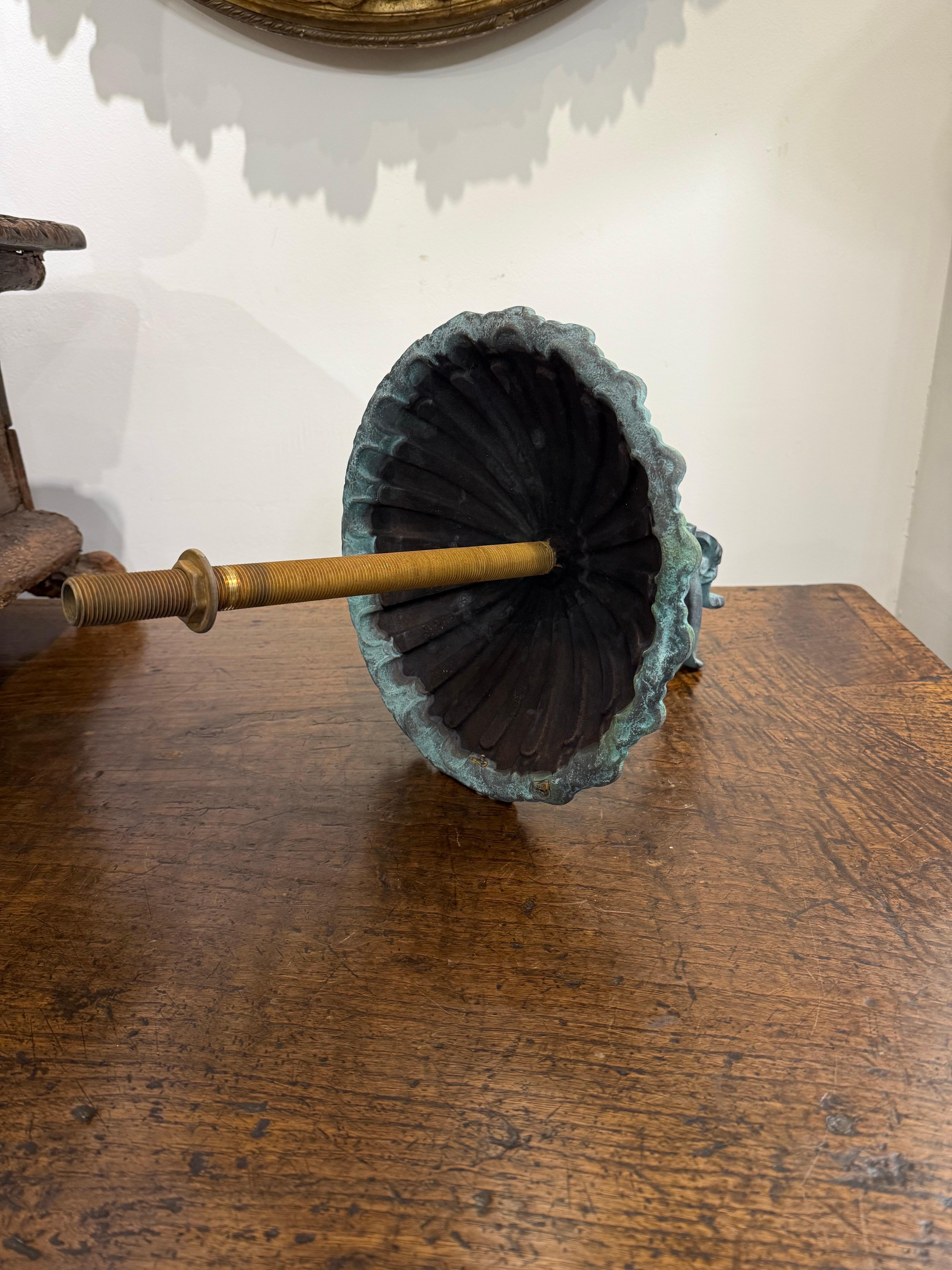 Australian A Large Cast Bronze FW Spout with Large Florette and Scolop Pattern For Sale