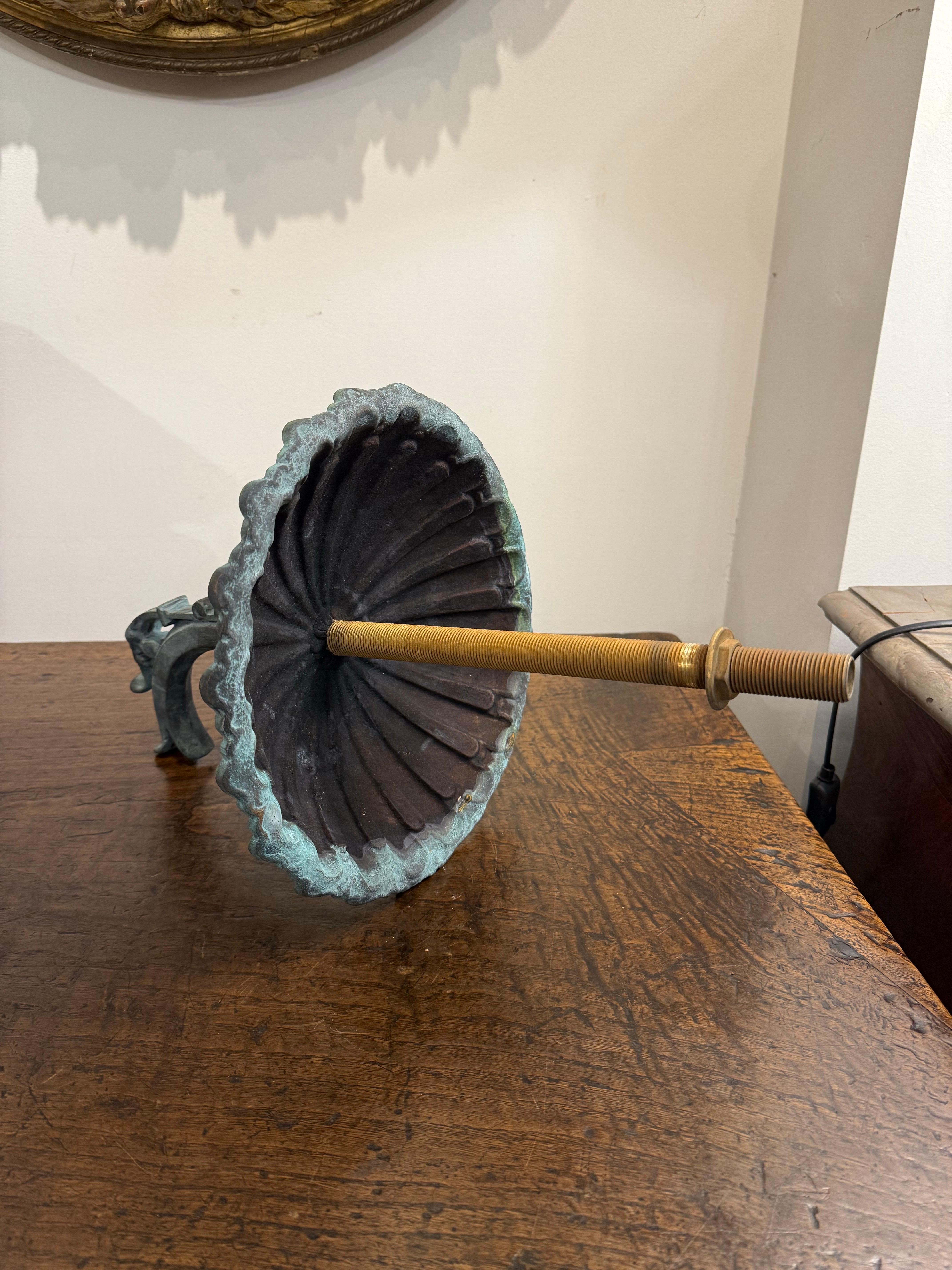 A Large Cast Bronze FW Spout with Large Florette and Scolop Pattern For Sale 5