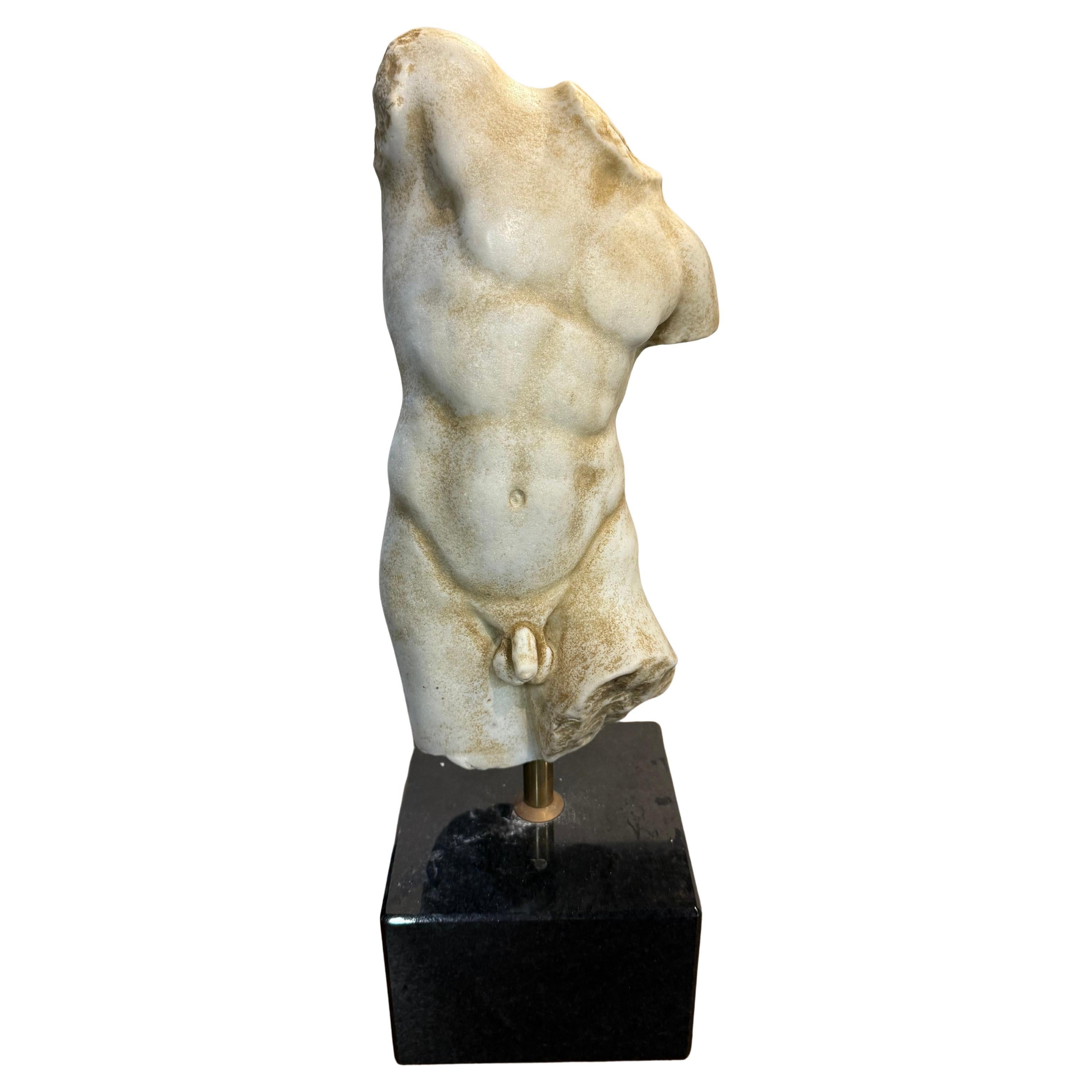 A Roman White Marble Statue of Dancing Satyr, 19th Century For Sale
