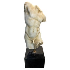 A Roman White Marble Statue of Dancing Satyr, 19th Century