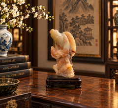 A Chinese Carved Soapstone Figure of A Fisherman, Early 20th Century