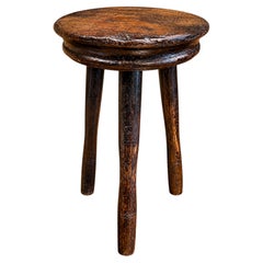 Vintage Oak Milking Stool, Hand-Crafted Rustic Design, Australia