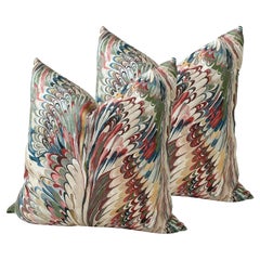 Lee Jofa "Taplow" in Spice/Leaf 22” Down-Filled Pillows - a Pair
