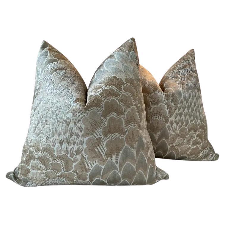 Cowtan and Tout “Coromandel” in Sand 22” Down-Filled Pillows - a Pair