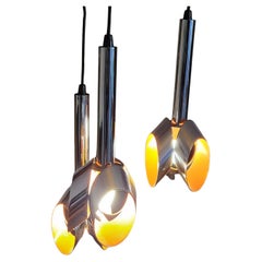 Lampe à Suspension modèle "Cascade" trois branches par Massive Belgique 1960