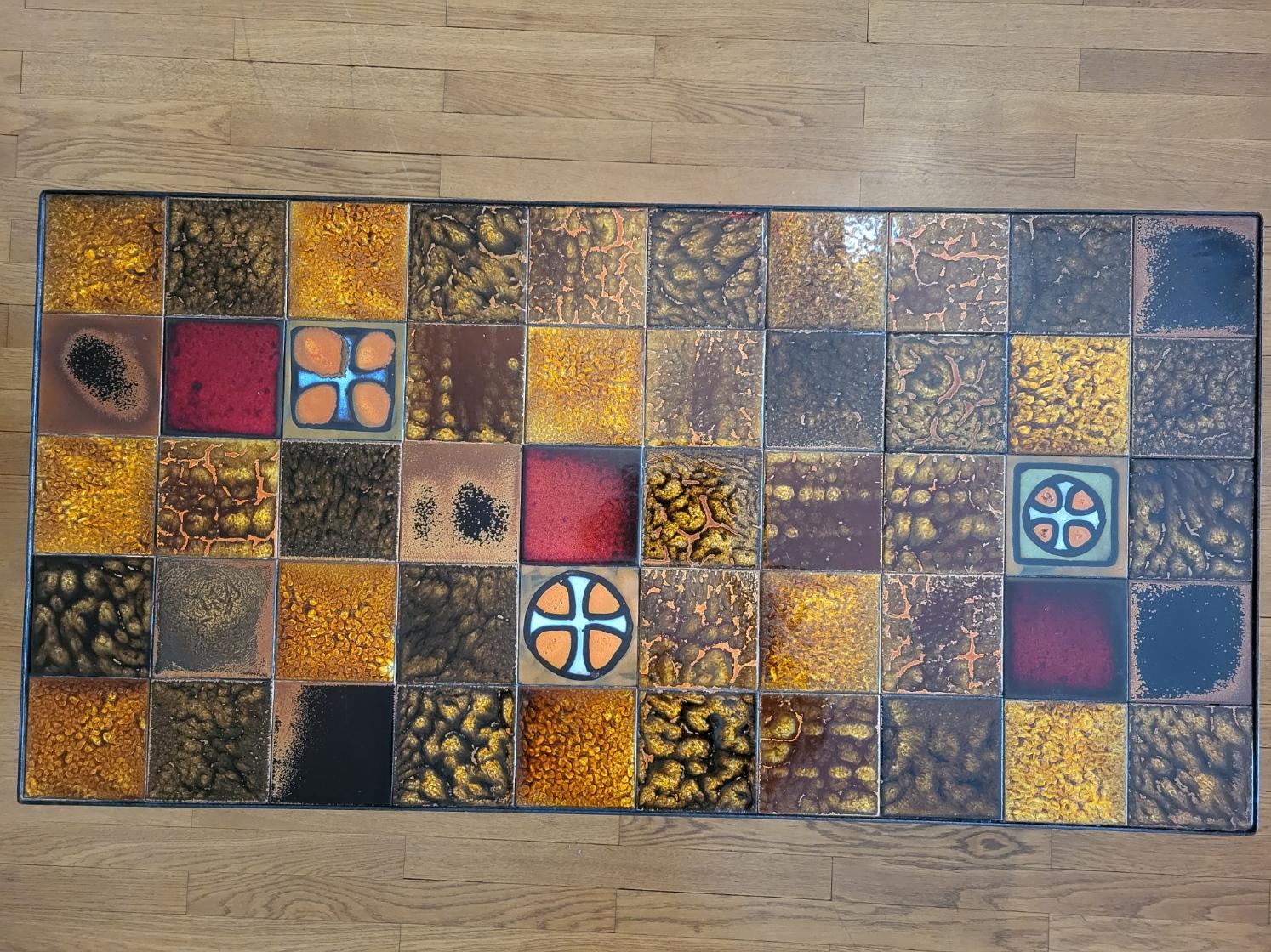 Table basse Roche Bobois en céramique Francaise émaillée 1970 Vintage en vente 2