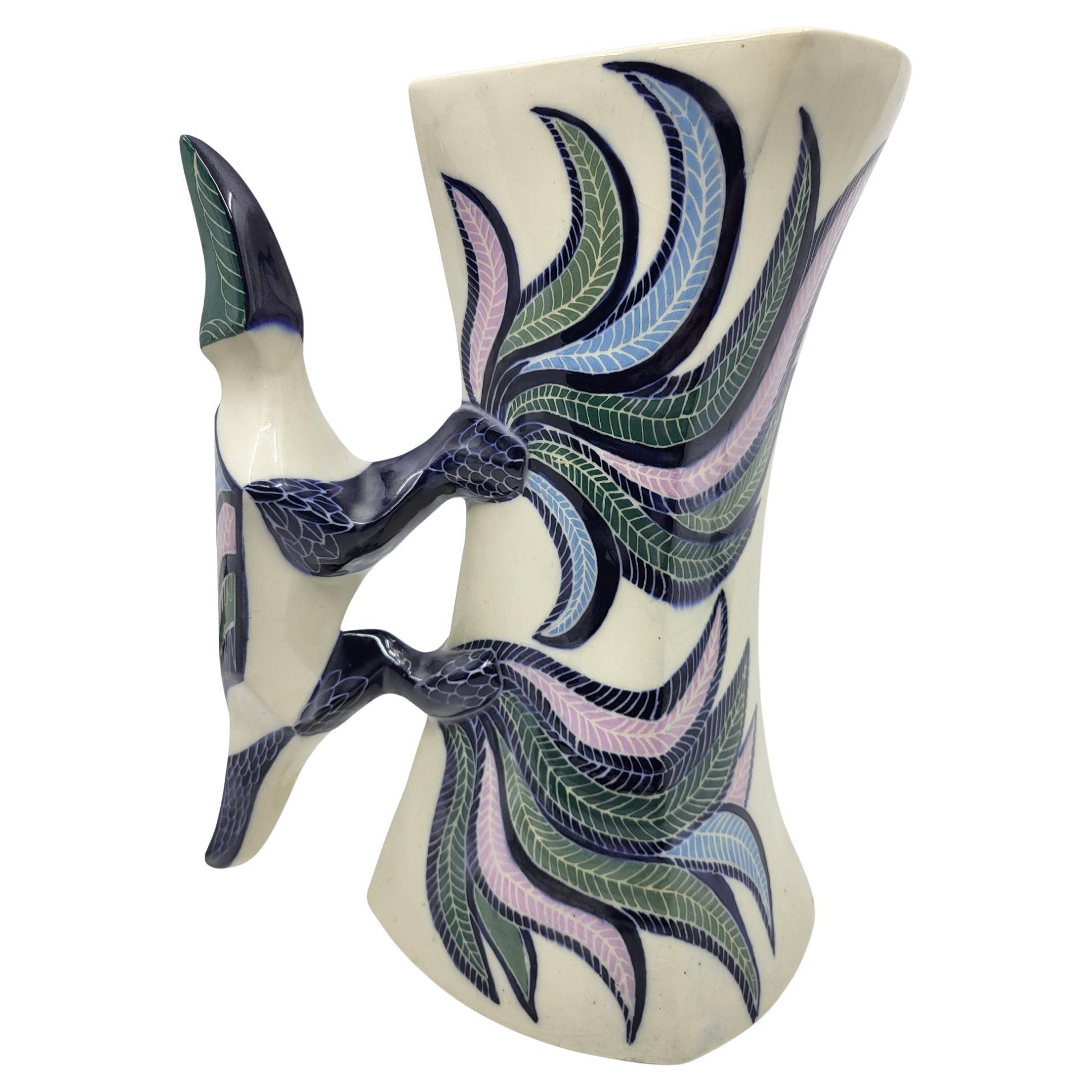 Vaso Lézard Gabrielle Mackiewicz en céramique Francaise 1970 in vendita