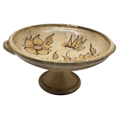 Vallauris Keramikschale , Blumenmotiv, Mid Century Modern, Französische Riviera 1960