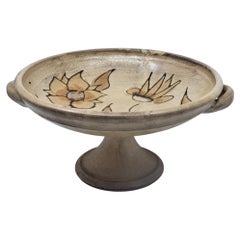 Vallauris Keramikschale , Blumenmotiv, Mid Century Modern, Französische Riviera 1960