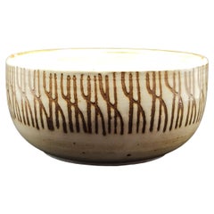 Bol en céramique de Dominique Pouchain, émaillé crème, France, 1970