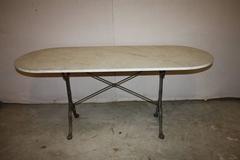 19th Century French Antique Bistro Table with Marble Top