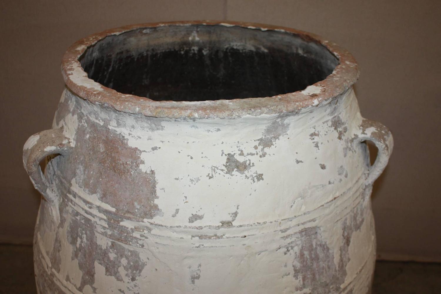 Large White Greek Olive Jar at 1stdibs