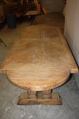 19th Century Solid Washed Oak Monastery or Trestle Dining Table