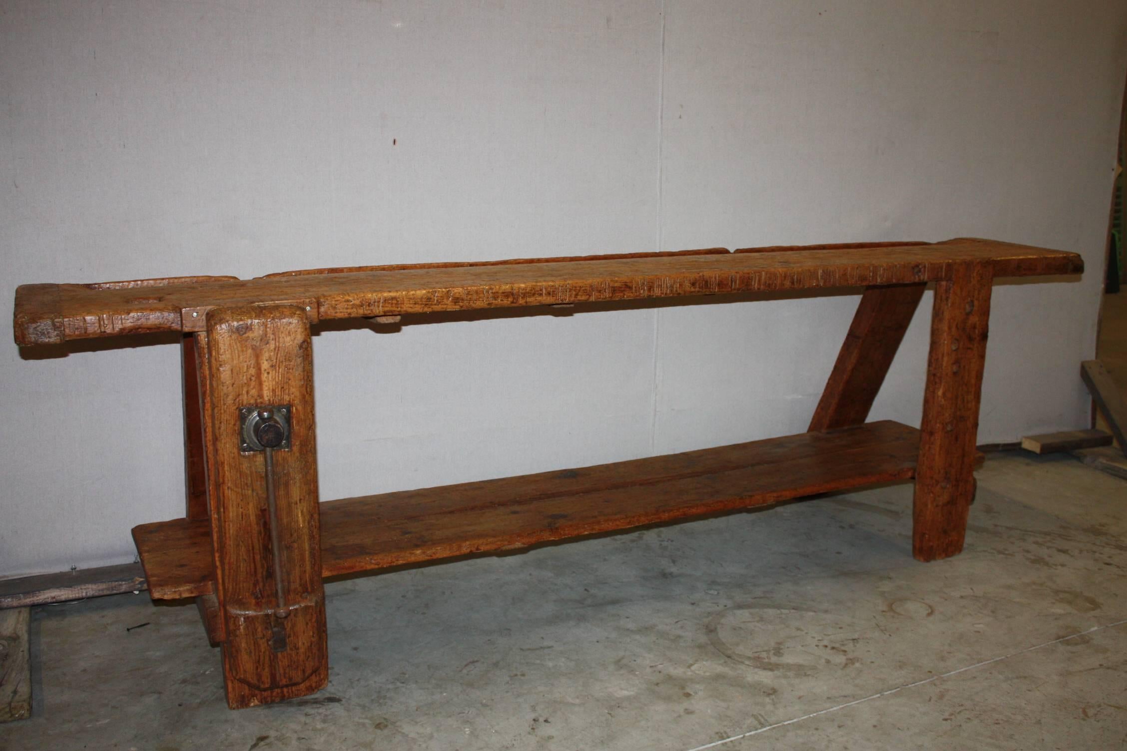 19th Century Italian Carpenter's Bench In Good Condition In Fairhope, AL