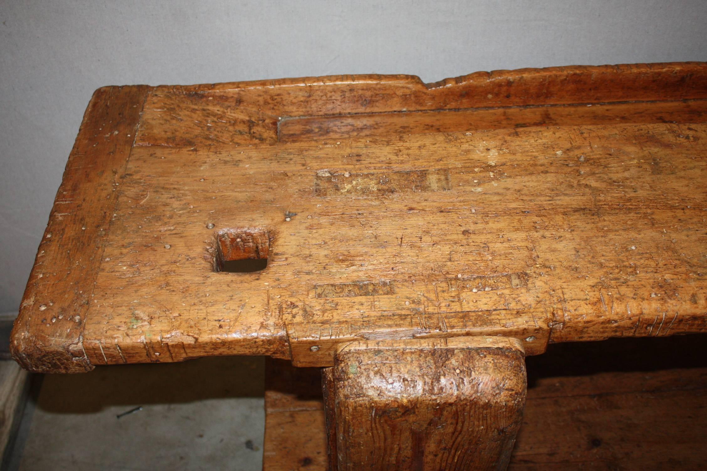 19th Century Italian Carpenter's Bench 3