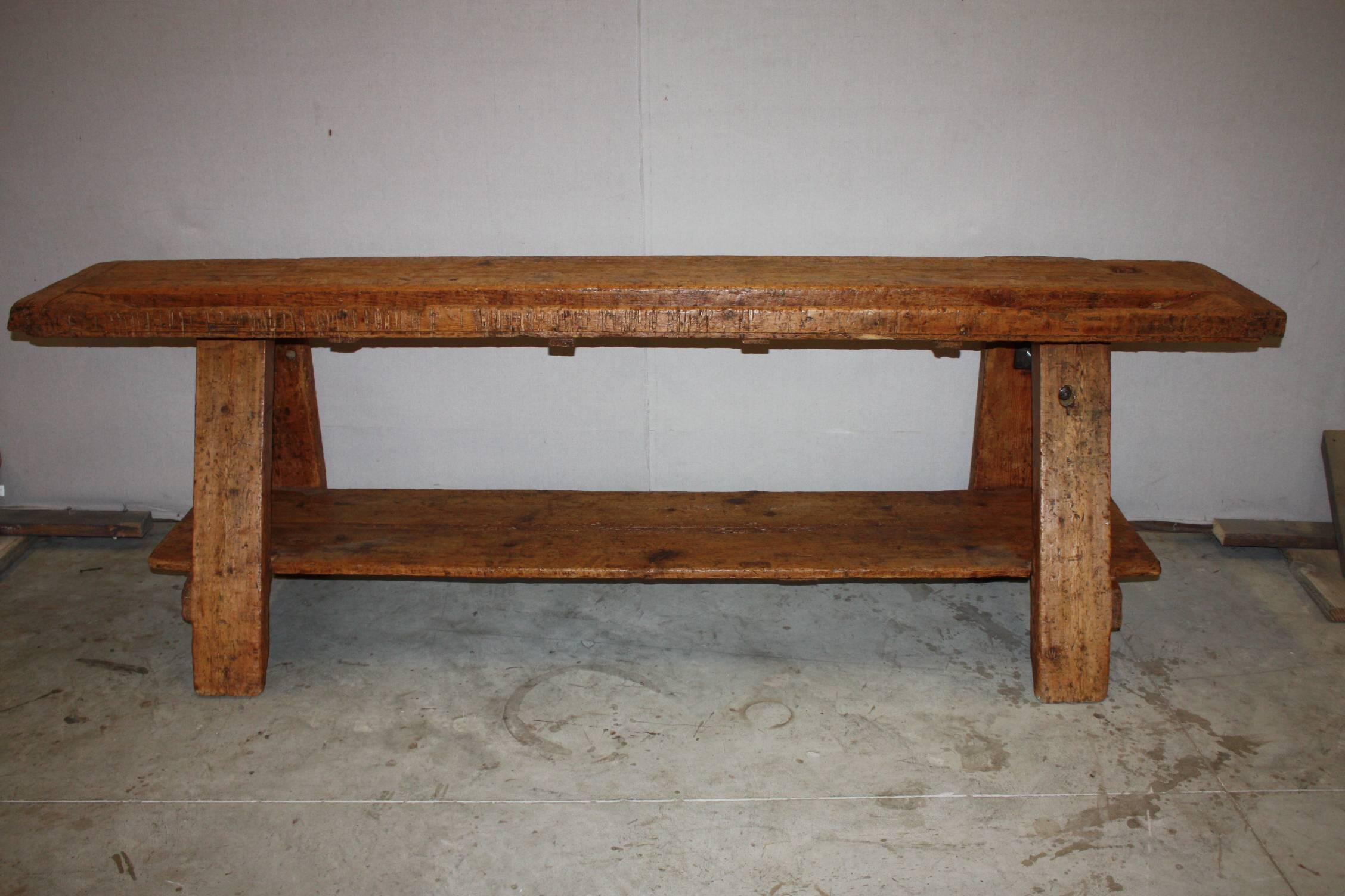 19th Century Italian Carpenter's Bench 4