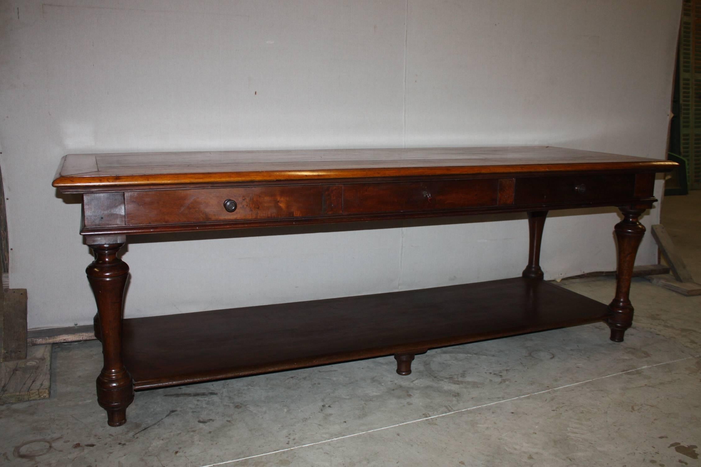 19th Century French Pine Draper's Table In Good Condition In Fairhope, AL