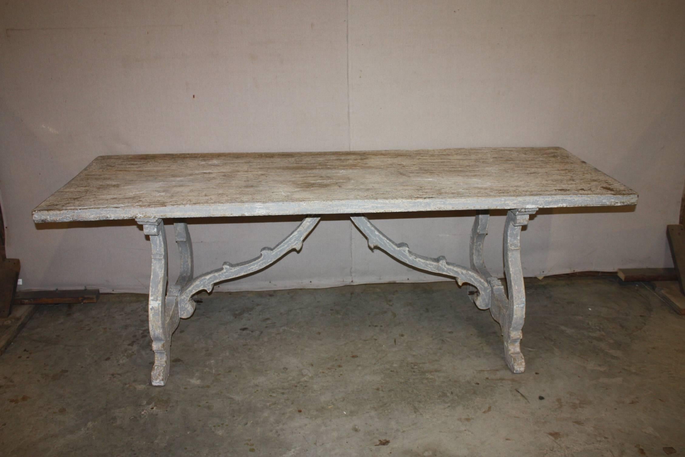 Baroque Painted Swedish Trestle Table