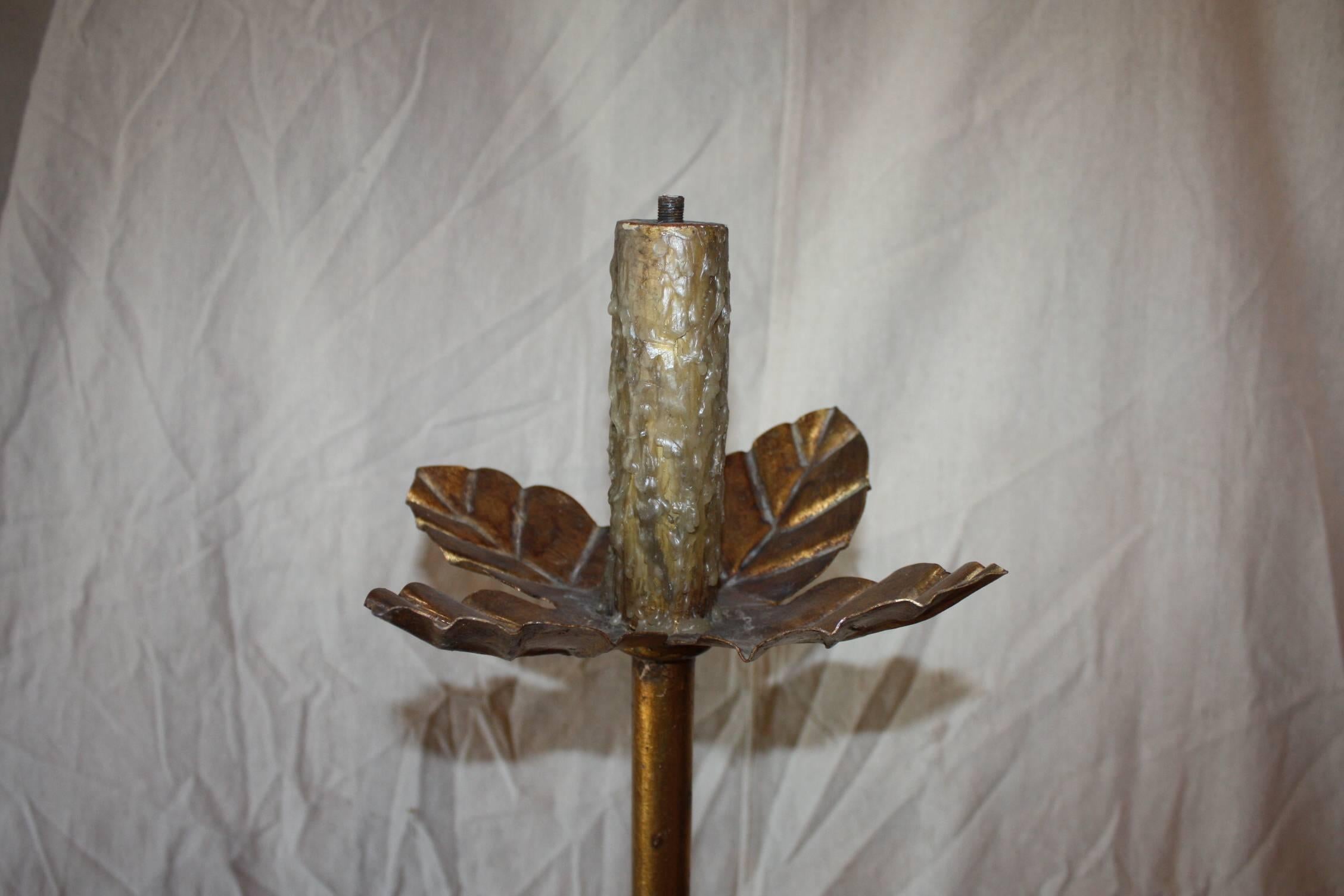 French Gilt Iron Standing Lamp 1
