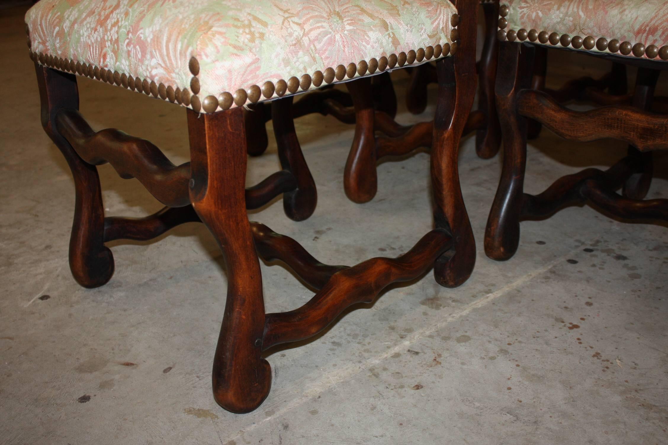 Set of Six 19th Century Walnut Os De Mouton Chairs 2