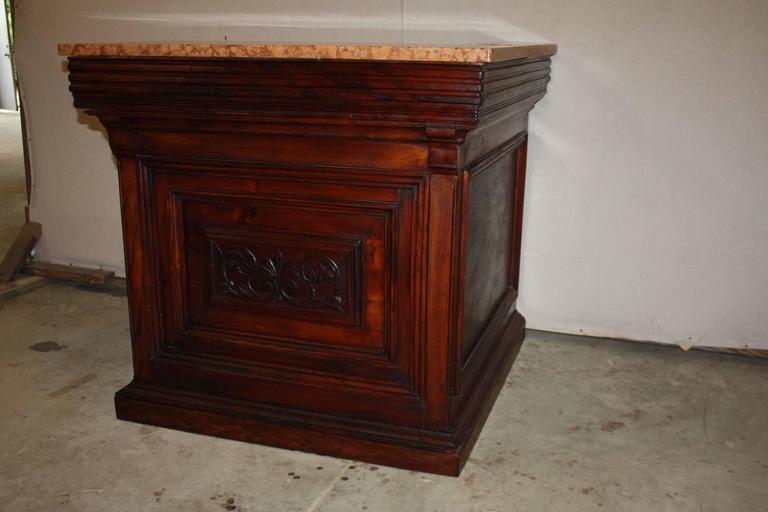 Marble Top L Shaped Corner Bar For Sale at 1stdibs