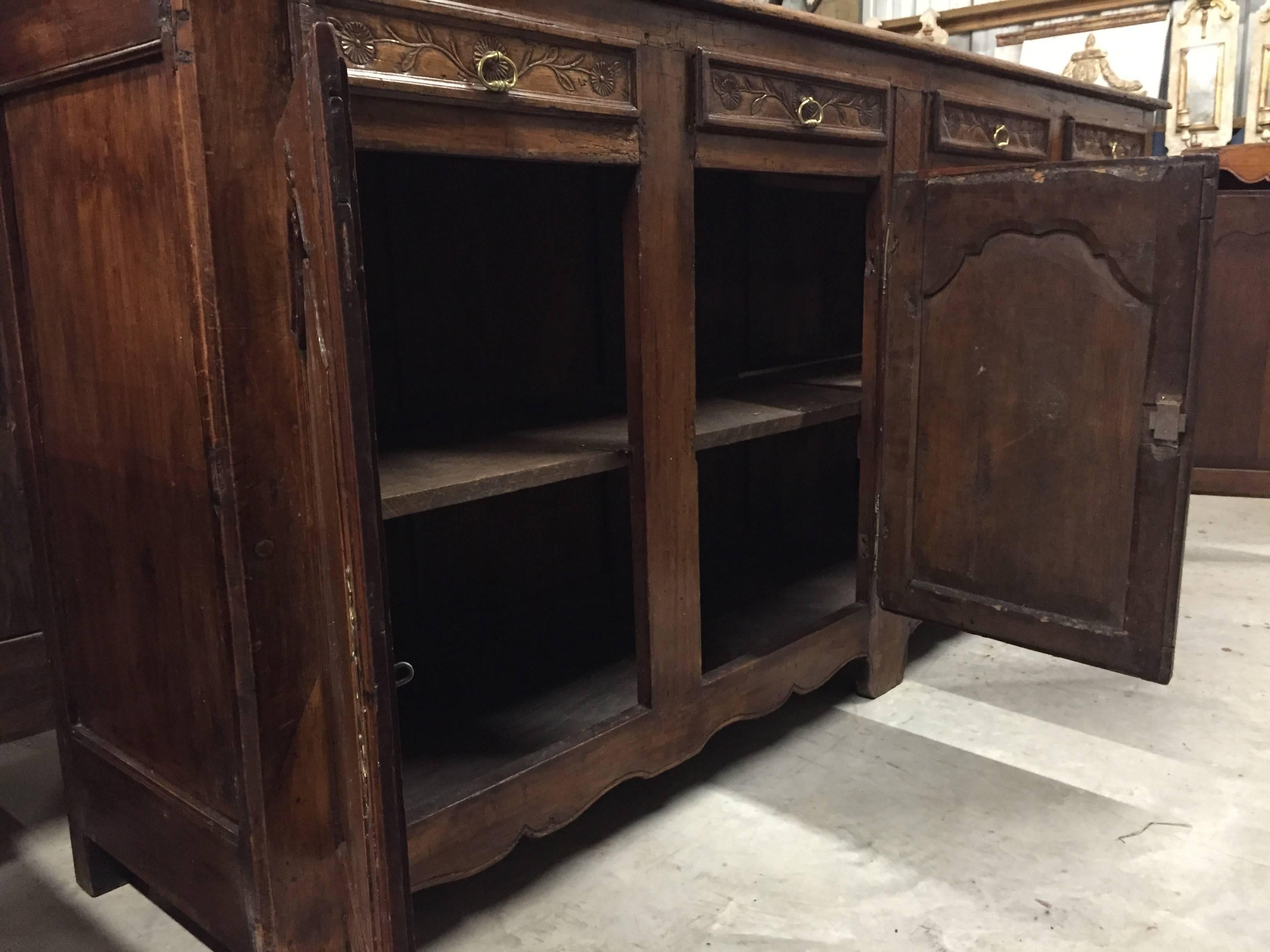 Long 19th Century Country French Cherry Enfilade from France In Good Condition In Fairhope, AL