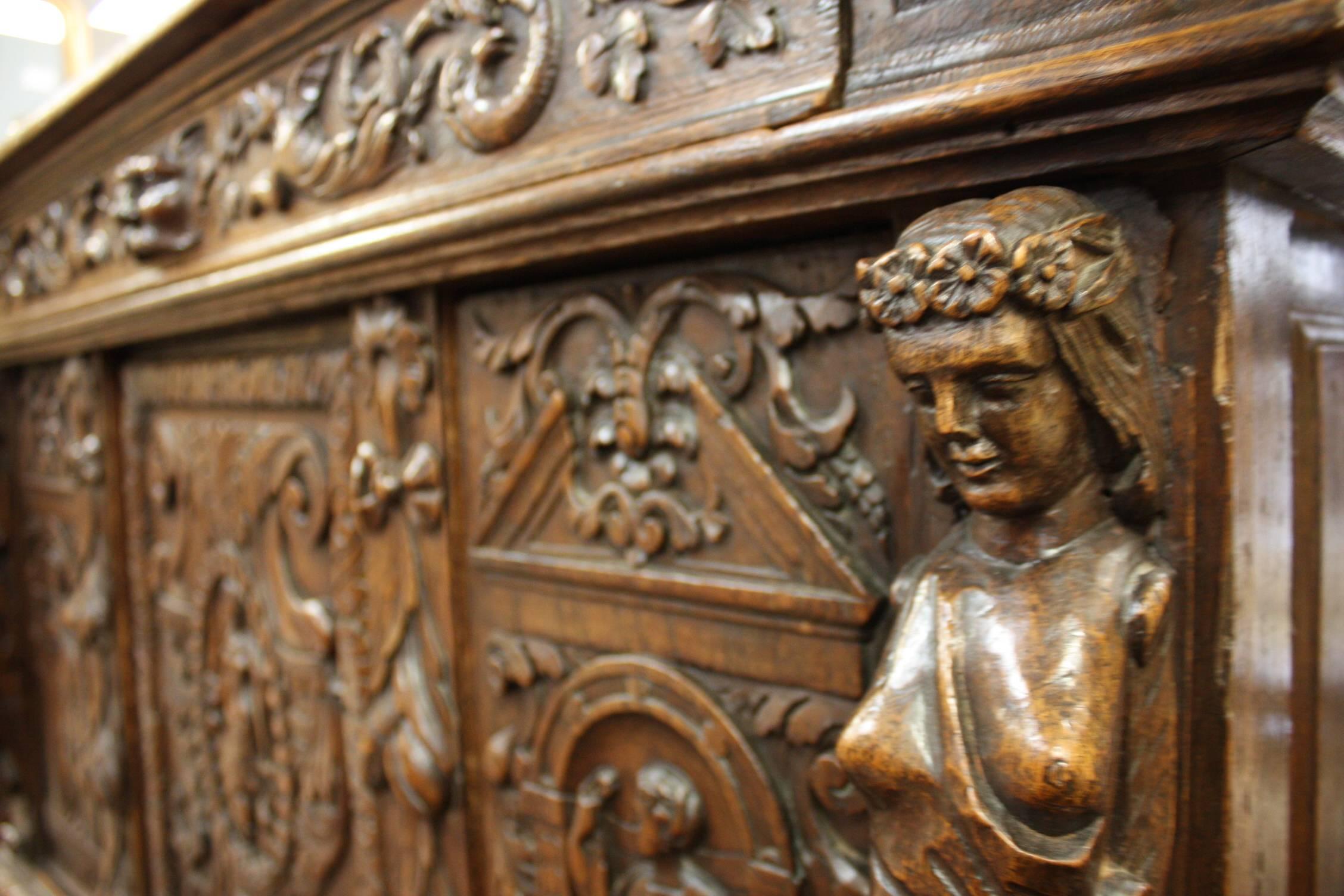 Oak 19th Century French Renaissance Carved Chest