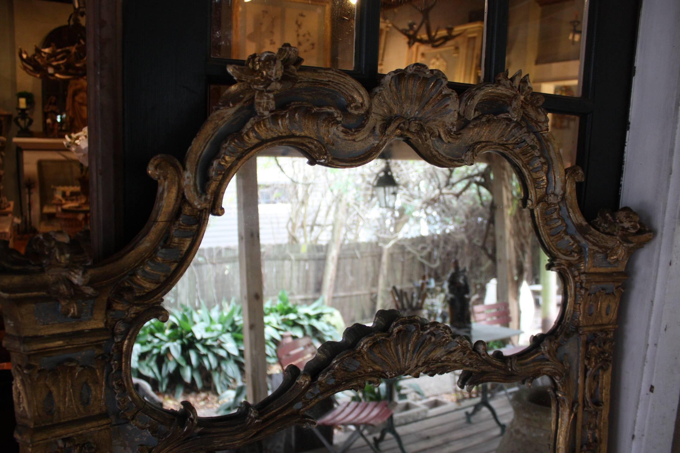 Louis XV Style Painted and Gilt Mirror 2