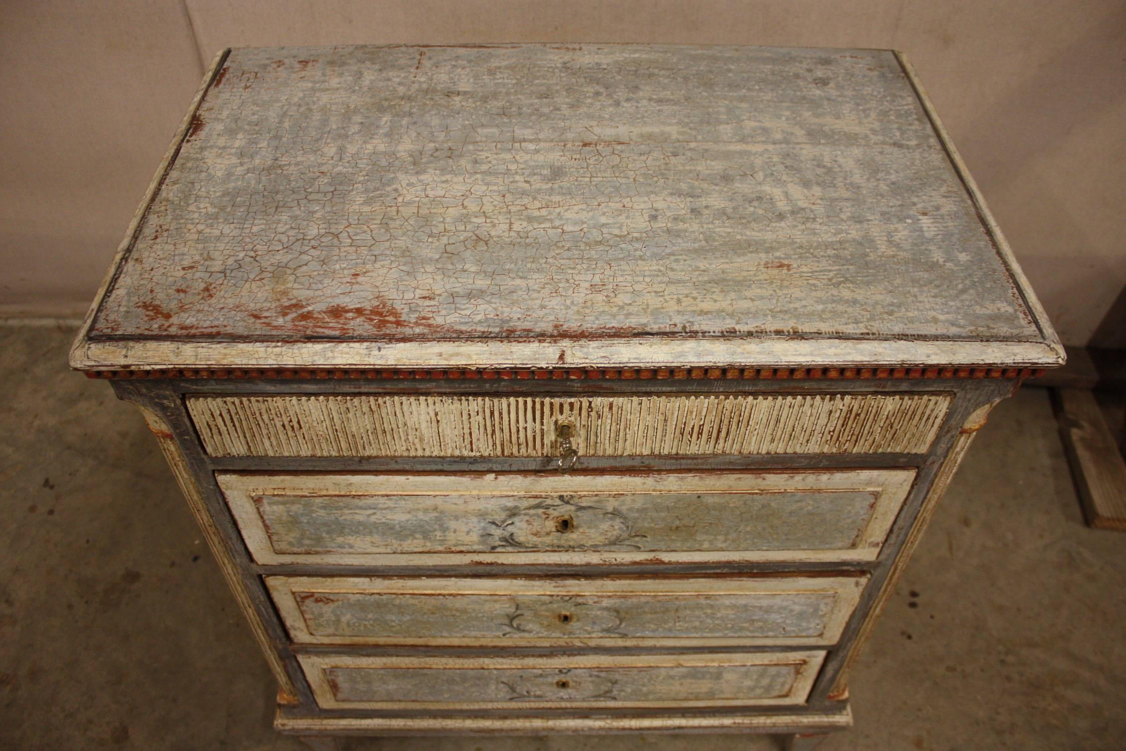 19th Century Antique Florentine Style Painted Chest of Drawers