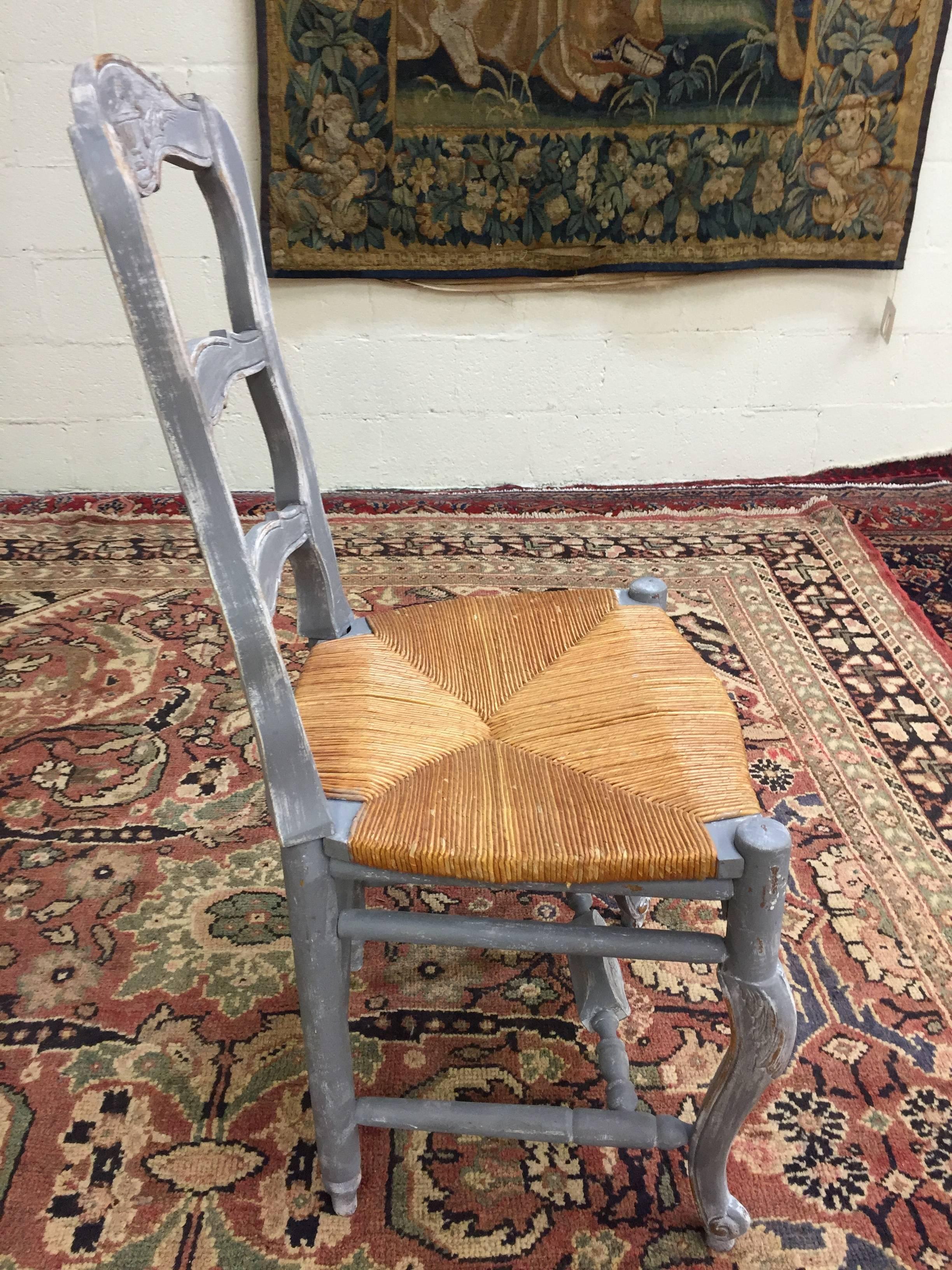 Set of Six Painted French Provençal Chairs In Good Condition In Fairhope, AL