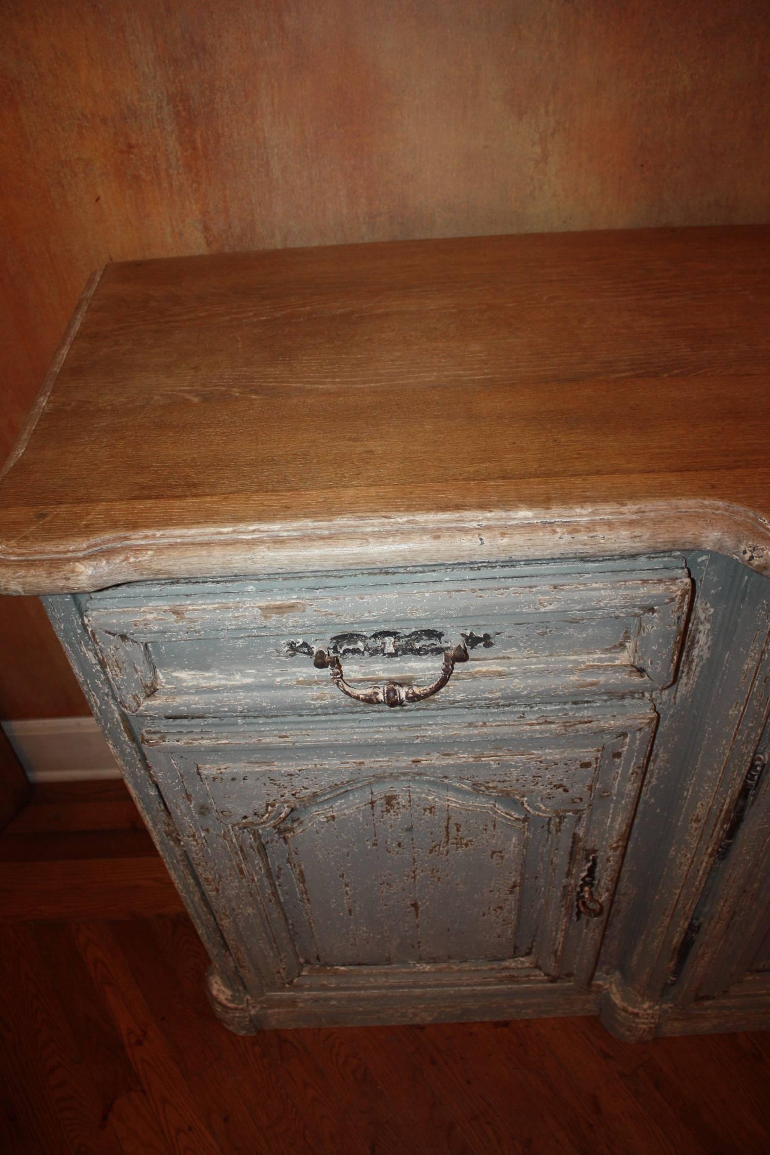 French Blue Painted Enfilade with Bleached Top 2