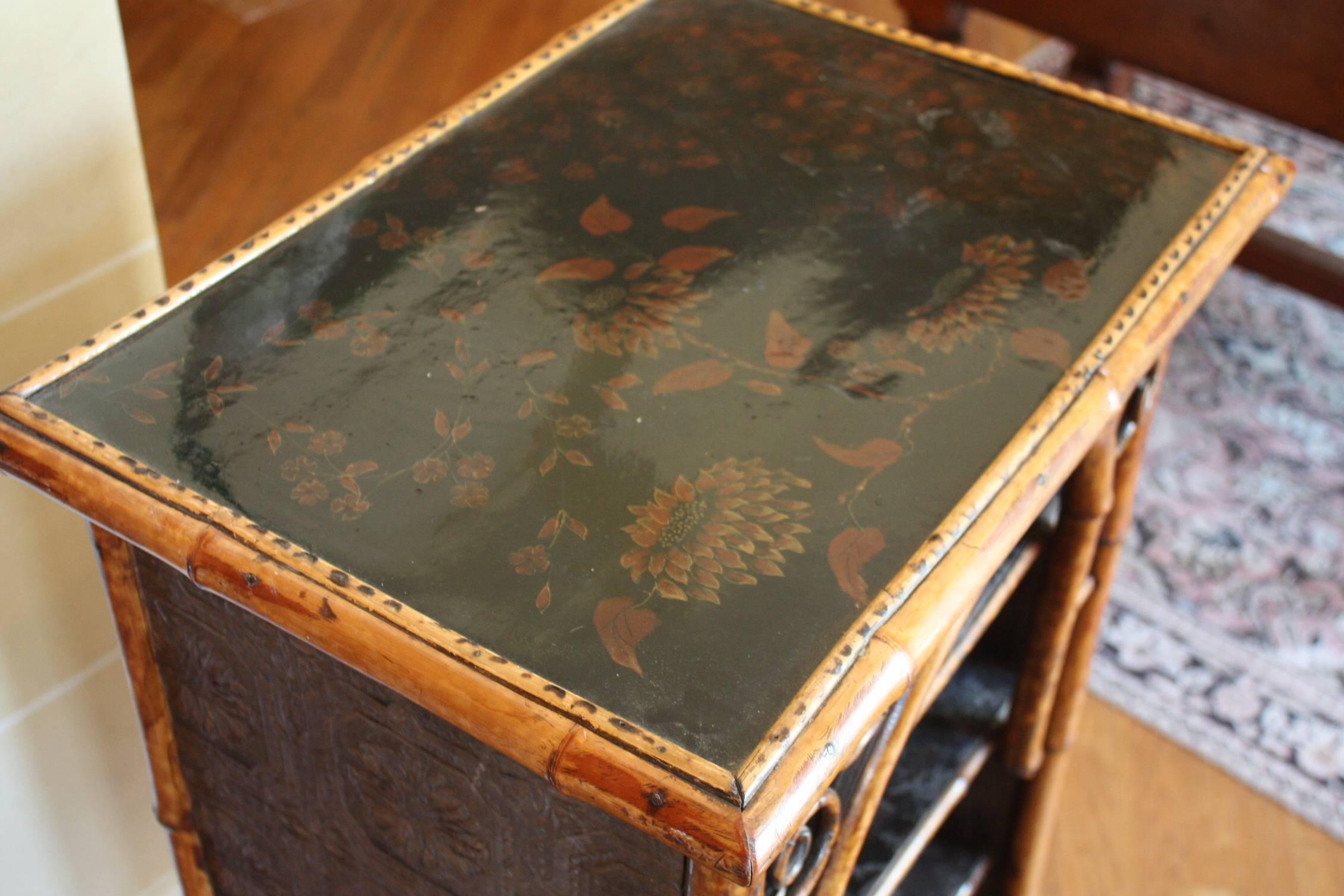 19th Century Victorian Bamboo Bookcase 1