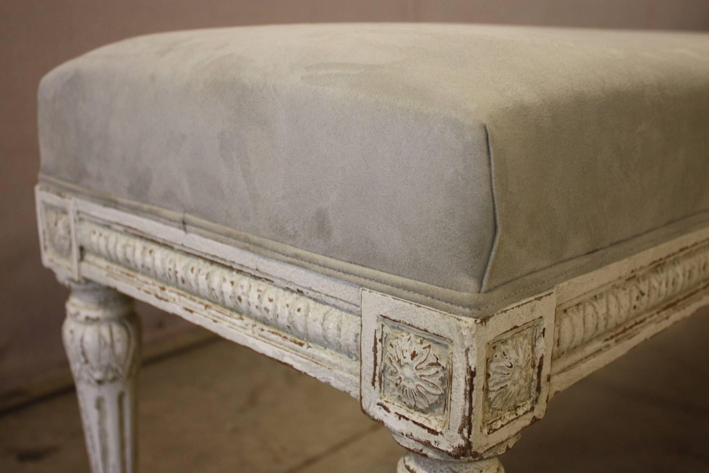 19th Century French Louis XVI Painted Bench 1