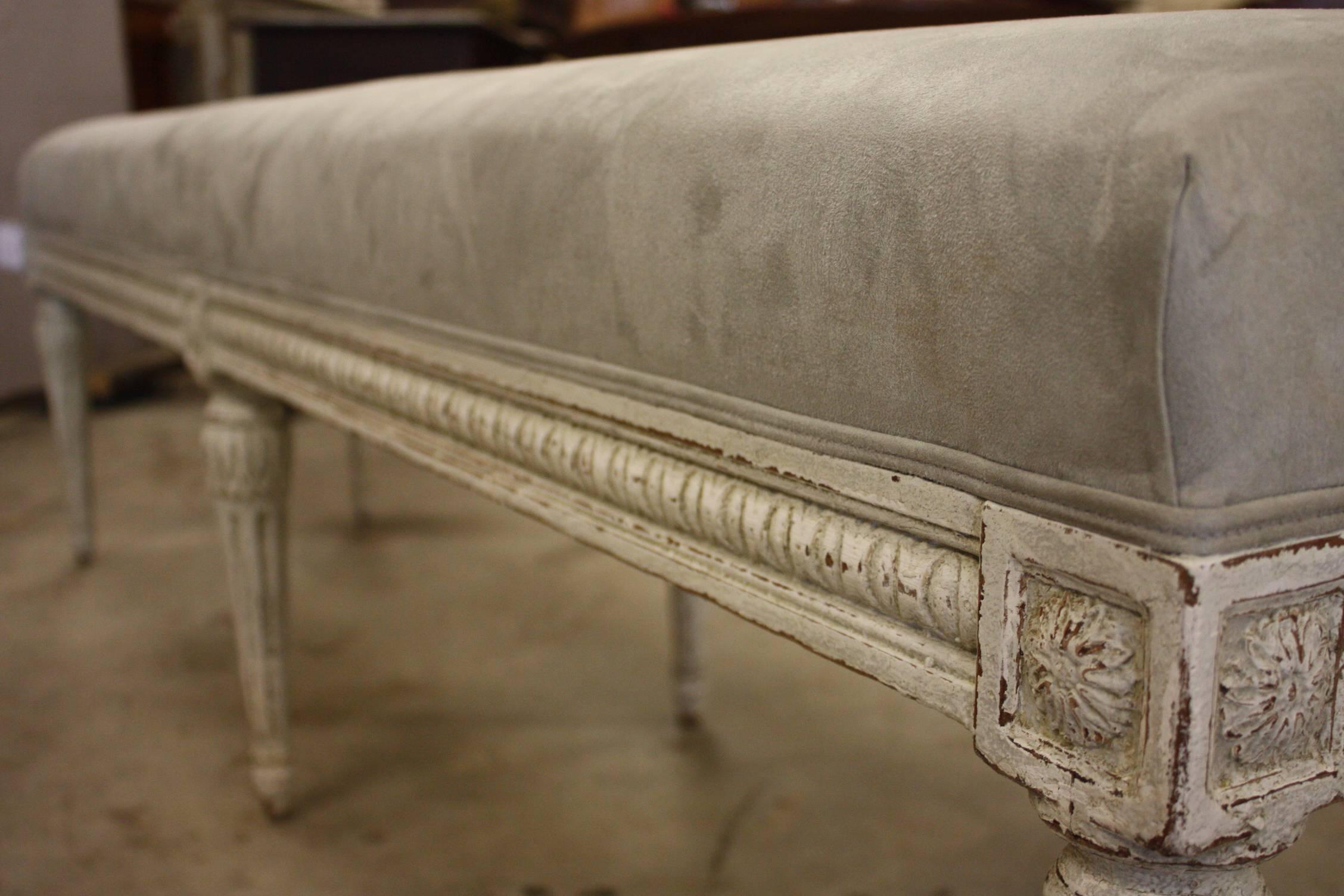 19th Century French Louis XVI Painted Bench 2