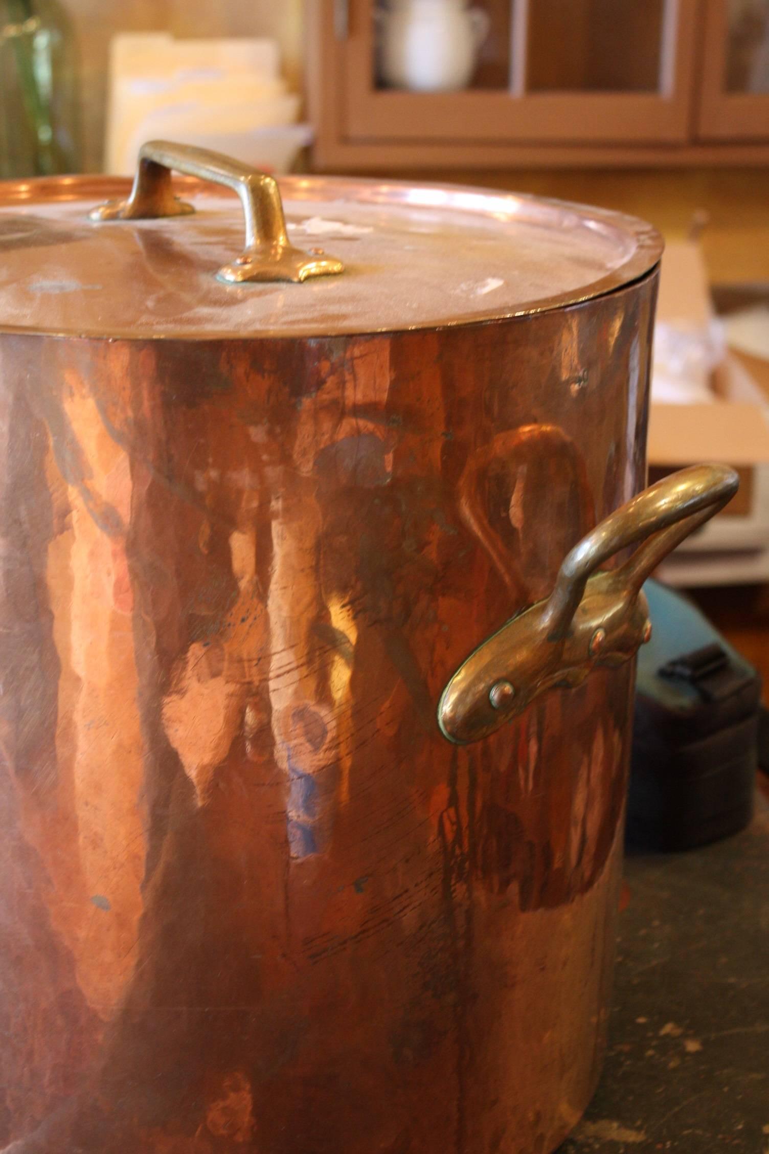 19th century copper stock pot with lid. Such a great addition to your kitchen.