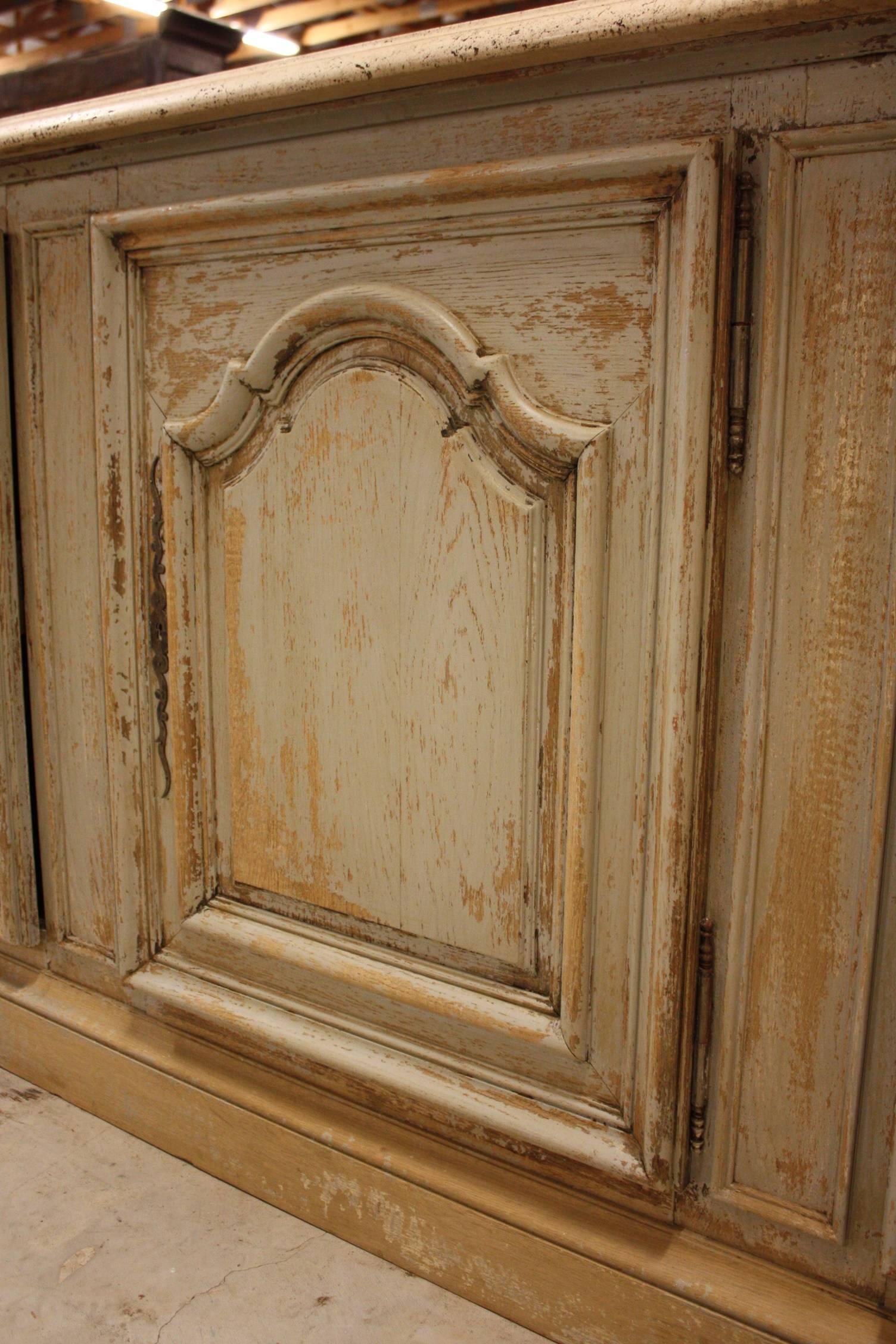20th Century Louis XV Style Painted Enfilade with Marble Top