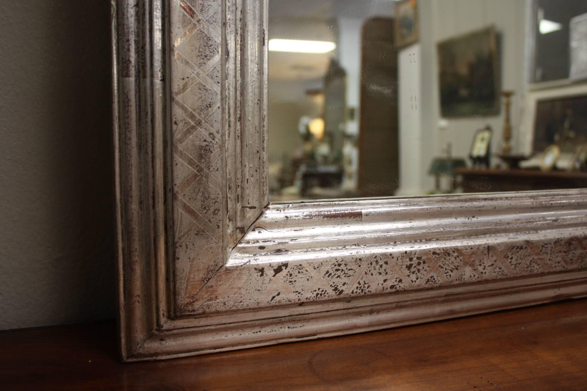 19th Century Louis Philippe Silver Gilt Mirror, France 1
