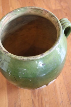 Large Green French Confit Pot
